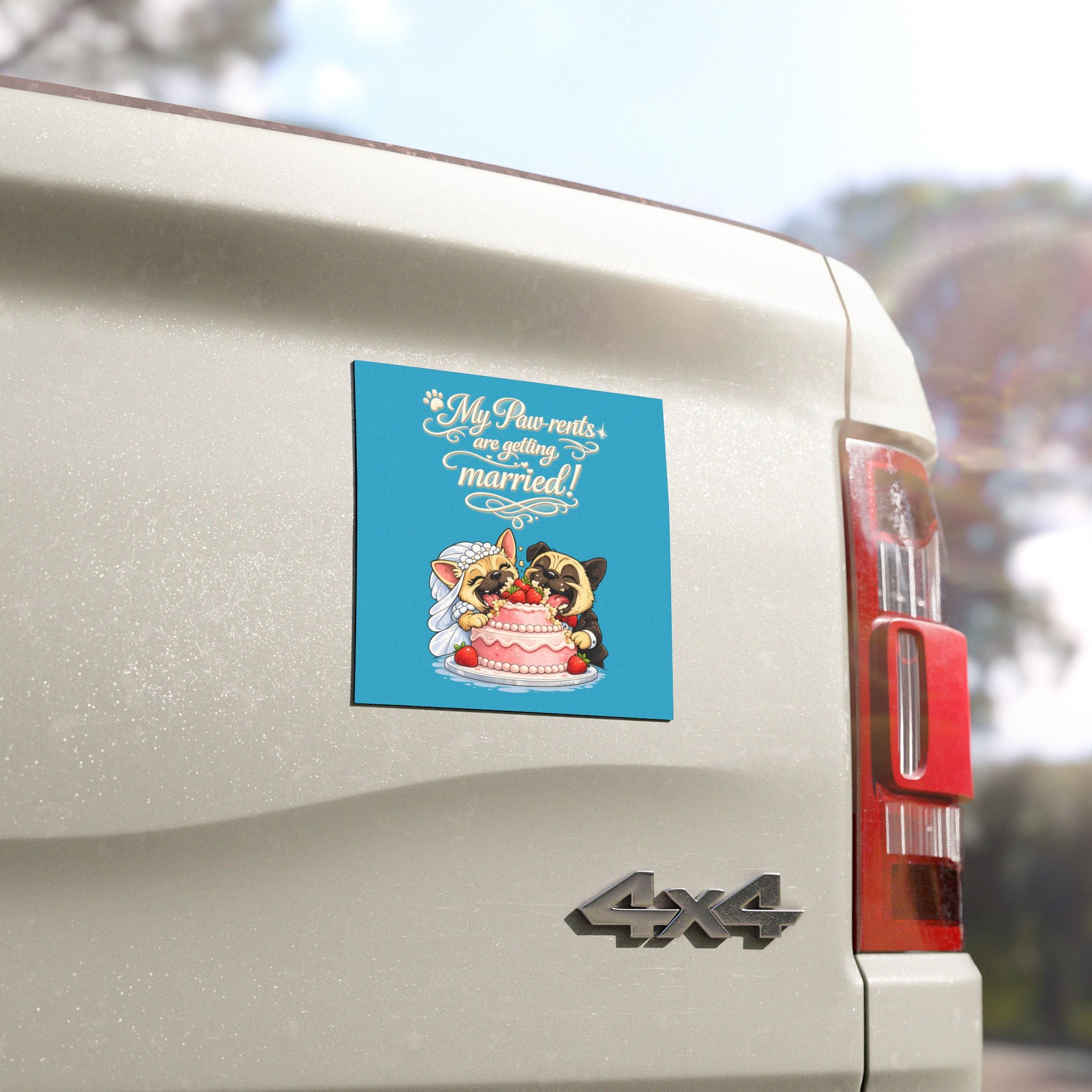 My Paw-rents Are Getting Married! Pug Wedding Car Magnet