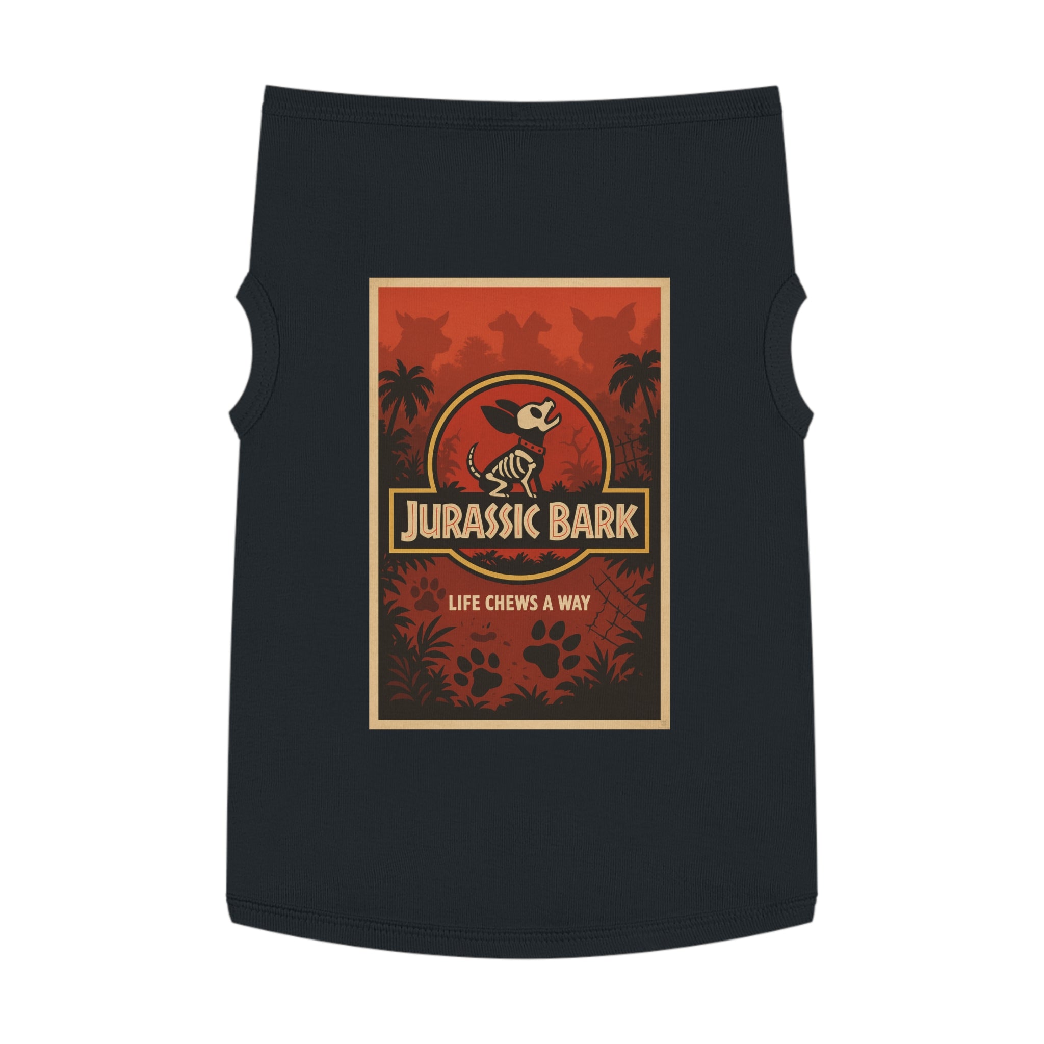 Jurassic Bark Pet Tank Top-- Funny "Jurassic Park" Parody Shirt for Dog Lovers