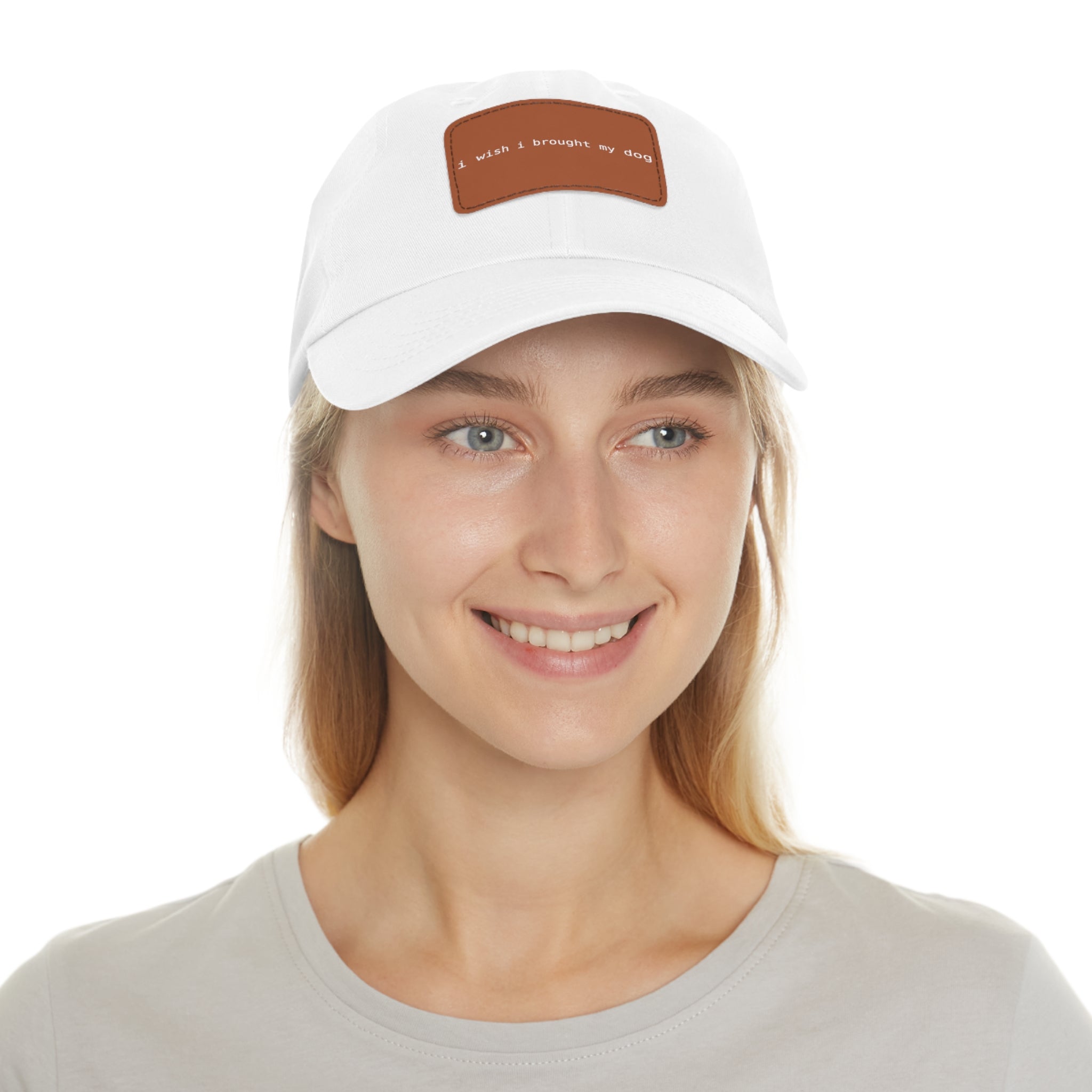I Wish I Brought My Dog Hat with Patch (Rectangle) -- Funny Hat for Dog Lovers