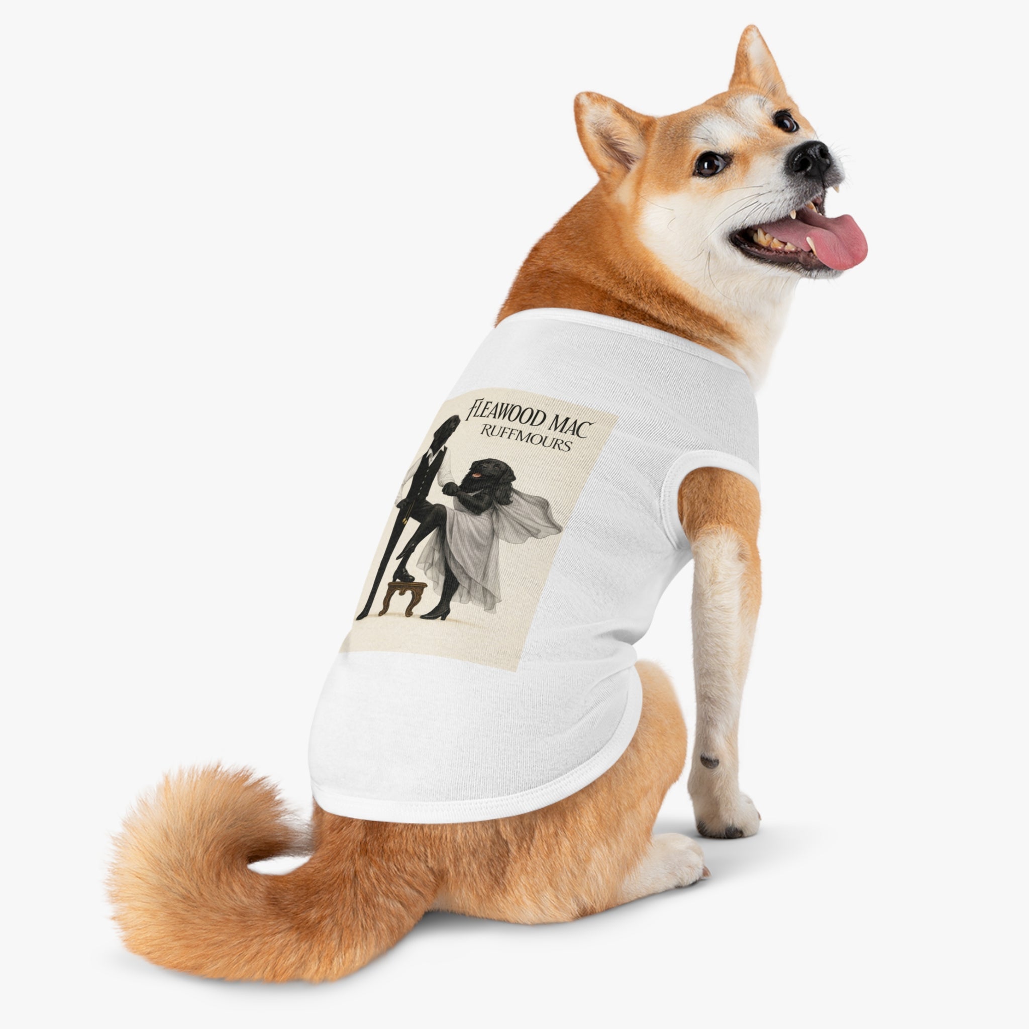 Fleetwoof Mac Ruffmours Pet Tank Top (Black Labs) -- Funny Fleetwood Mac Parody Shirt for Dogs Lovers