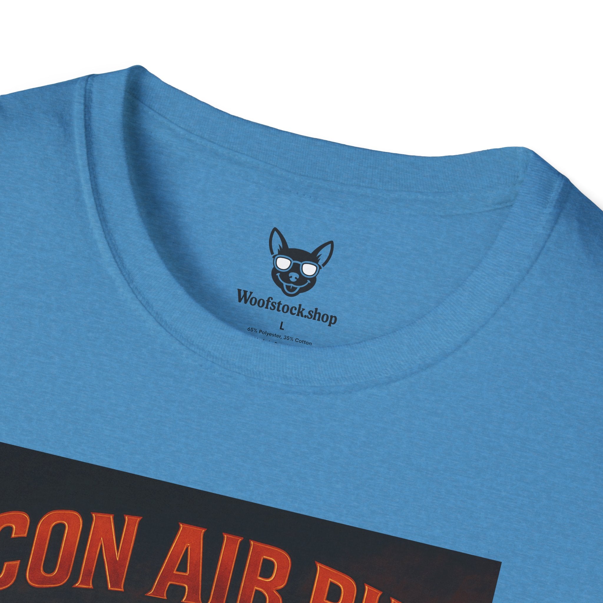 Con Air Movie Poster Dog Parody Unisex Softstyle T-Shirt – Funny Action Movie Tee for Film and Dog Lovers