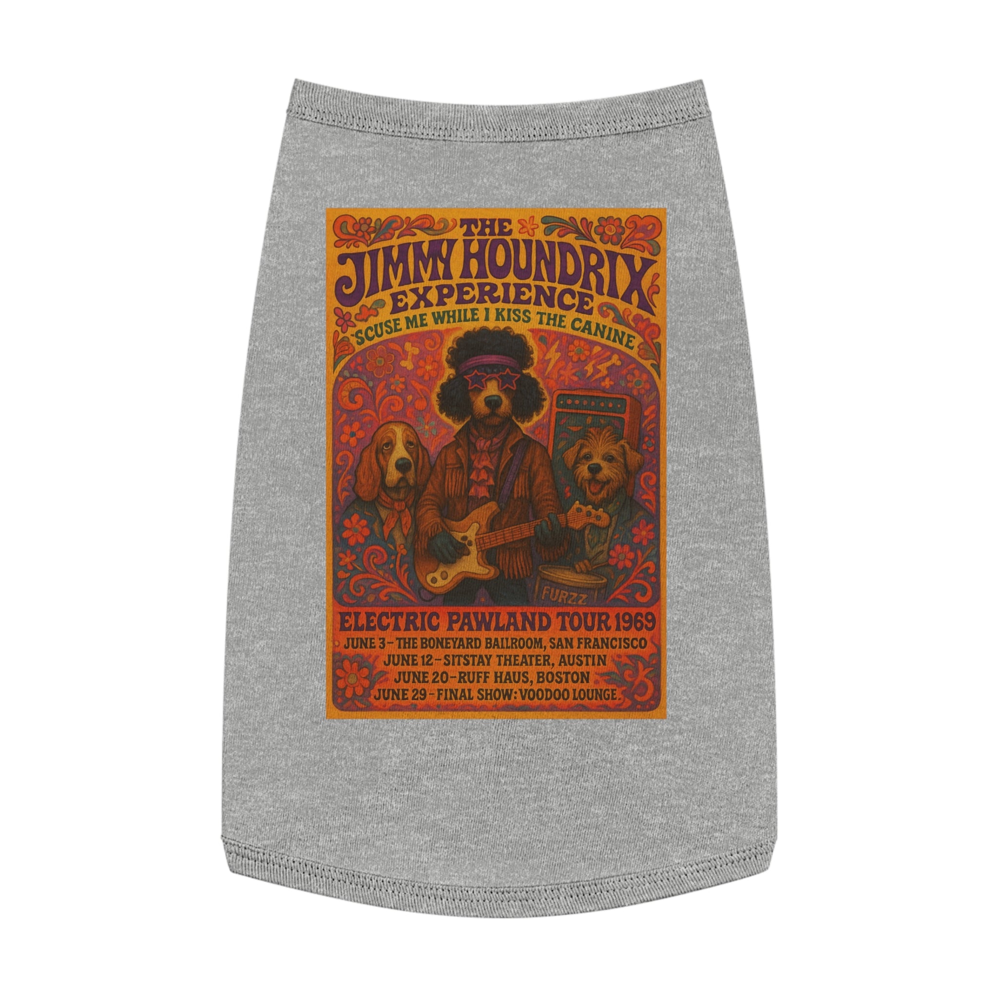 Jimi Houndrix Pet Tank -- Funny Fleetwood Mac Parody Shirt for Dog Lovers