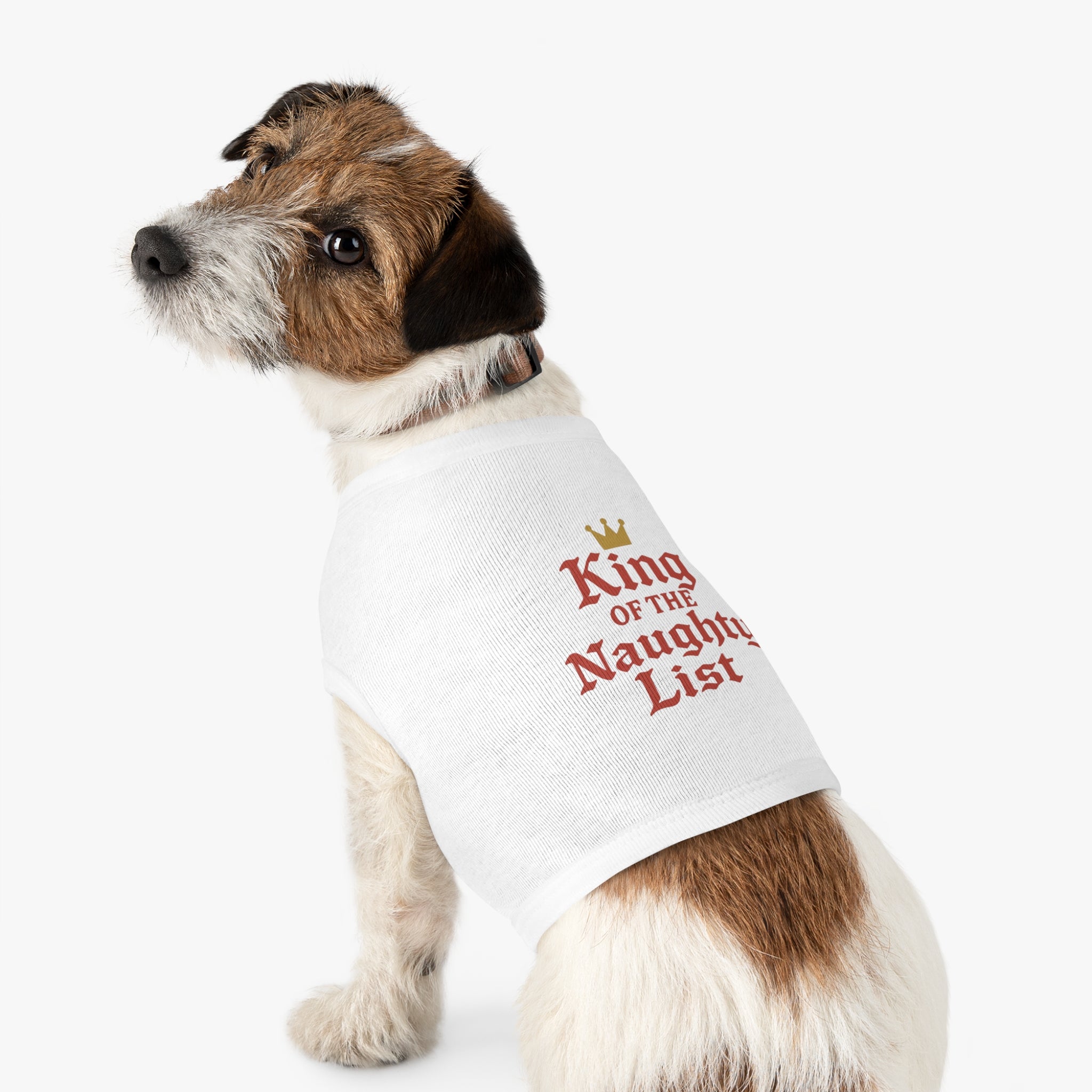 King of the Naughty List Dog Tank Top -- Funny Christmas Apparel for Dogs