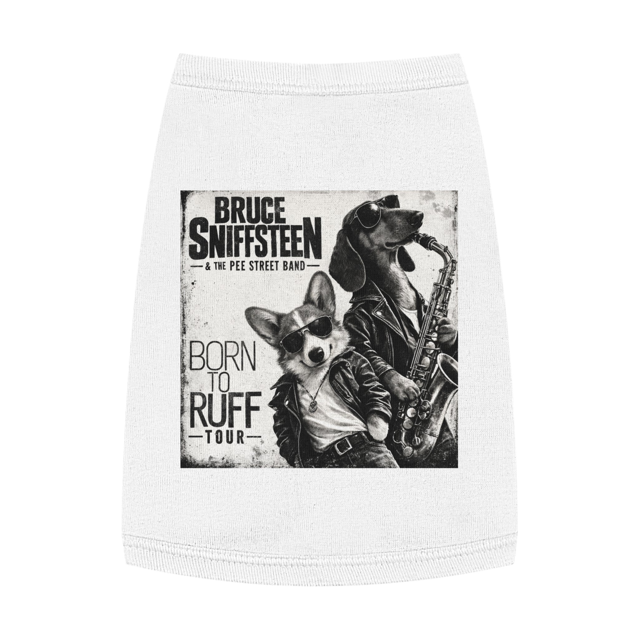 Bruce Sniffsteen Pet Tank Top -- Funny Bruce Springsteen 2026 Tour Shirt Parody