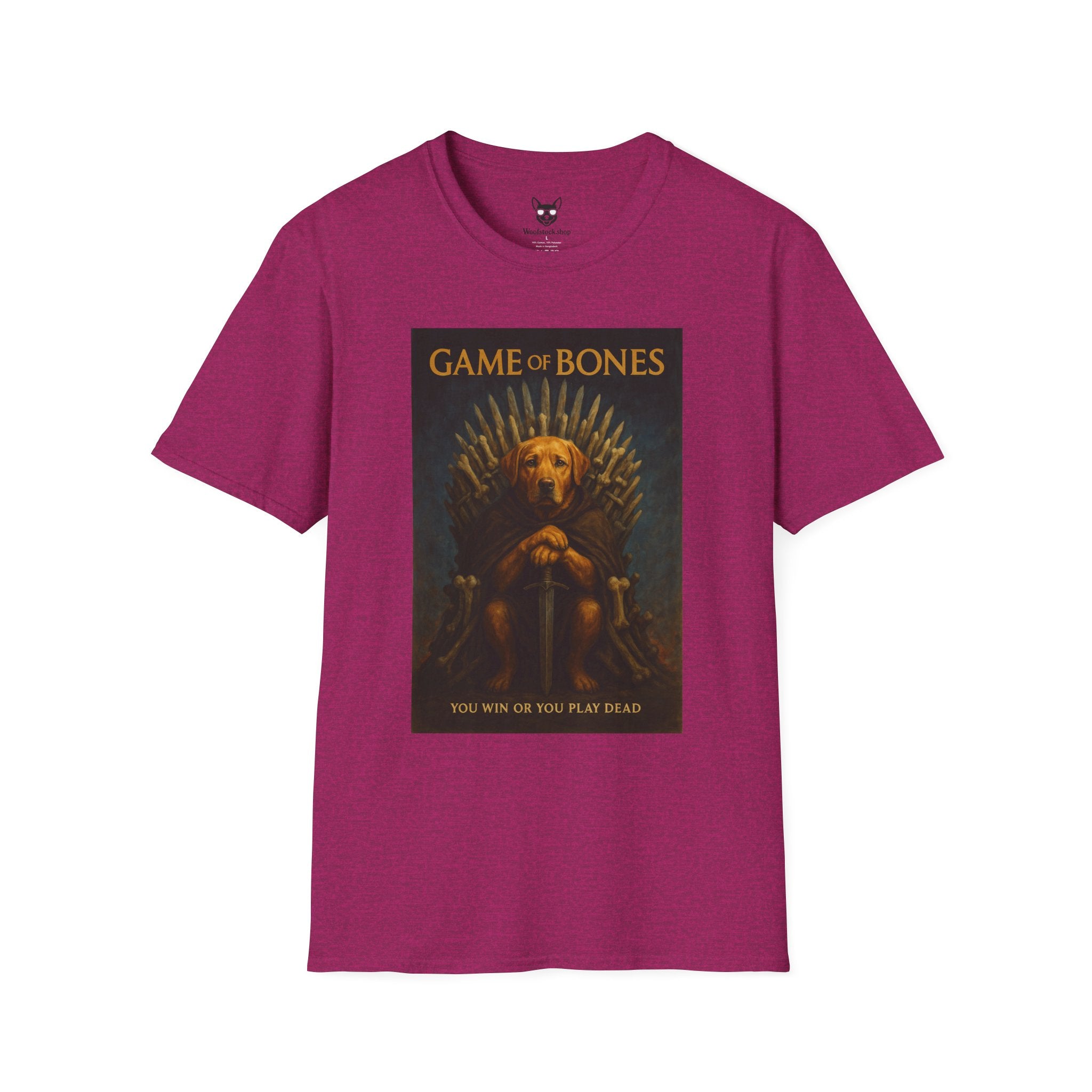Game of Thrones TV Poster Dog Parody Unisex Softstyle T-Shirt -- Funny Dog Tee for TV and Dog Lovers