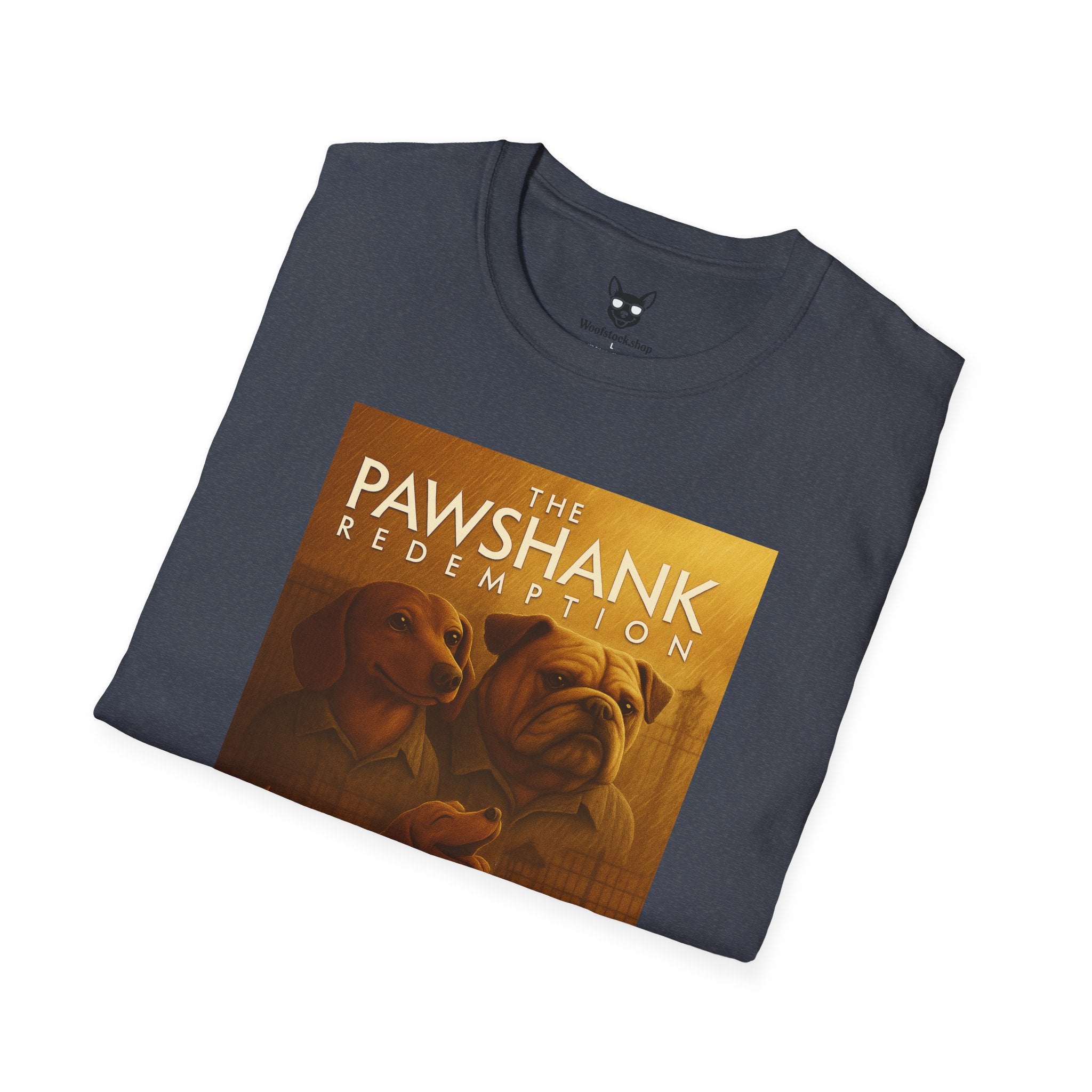 The Shawshank Redemption Movie Poster Dog Parody Unisex Softstyle T-Shirt -- Funny Dog Movie Tee for Film and Dog Lovers