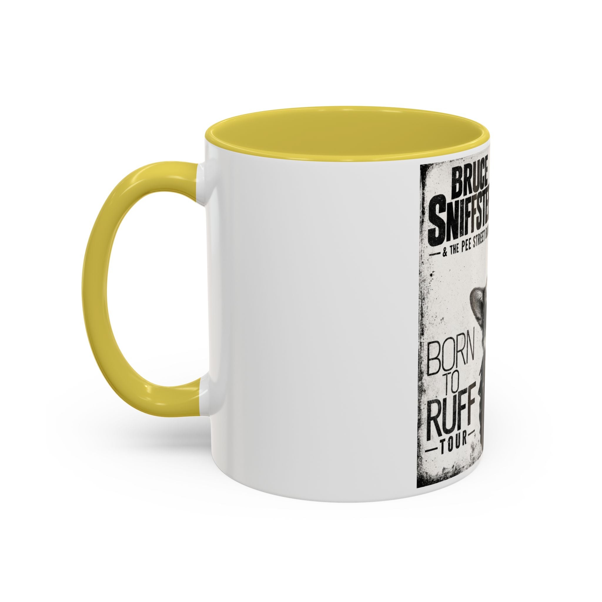 Bruce Sniffsteen & the Pee Street Band Coffee Mug -- Funny Bruce Springsteen 2026 Tour Mug Parody