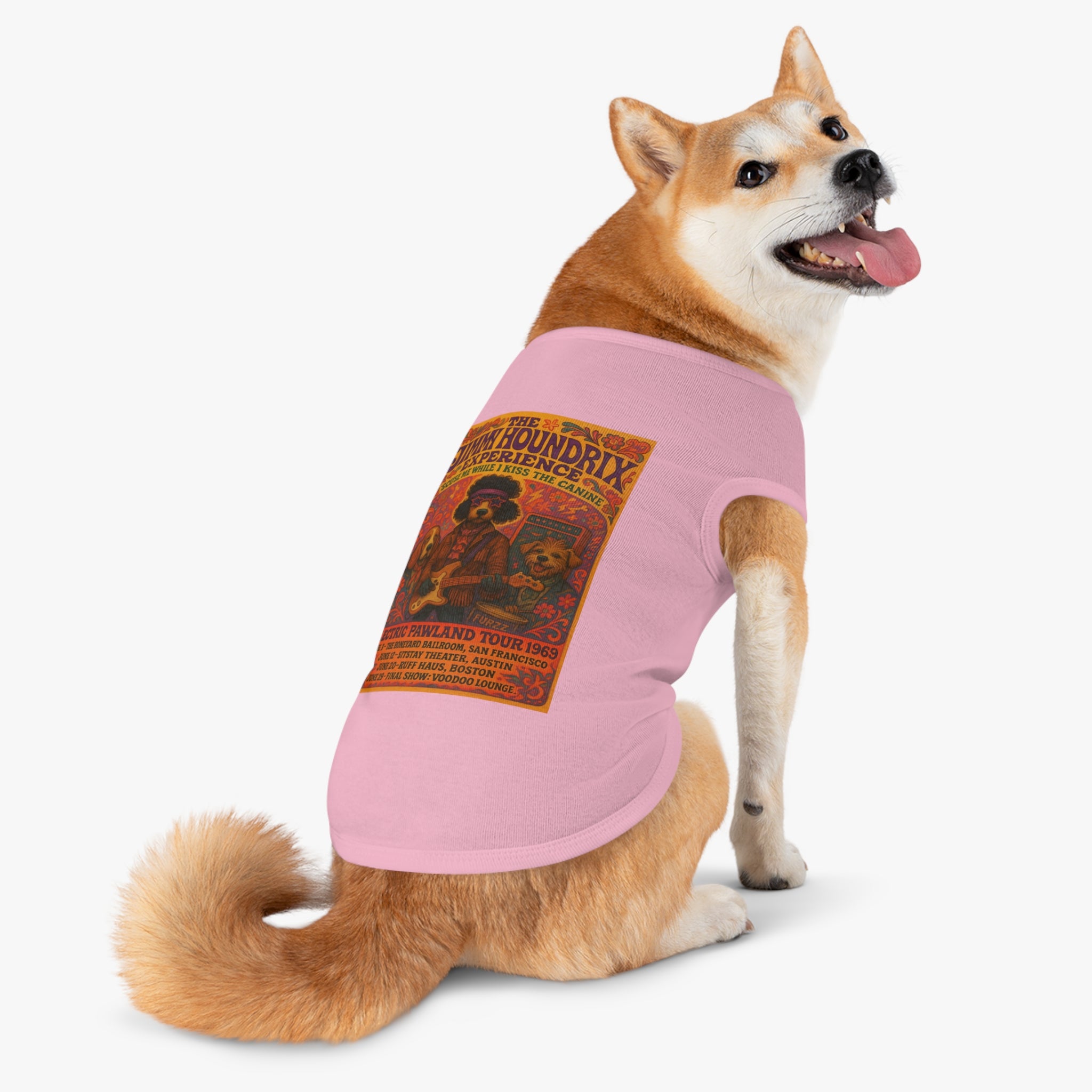 Jimi Houndrix Pet Tank -- Funny Fleetwood Mac Parody Shirt for Dog Lovers