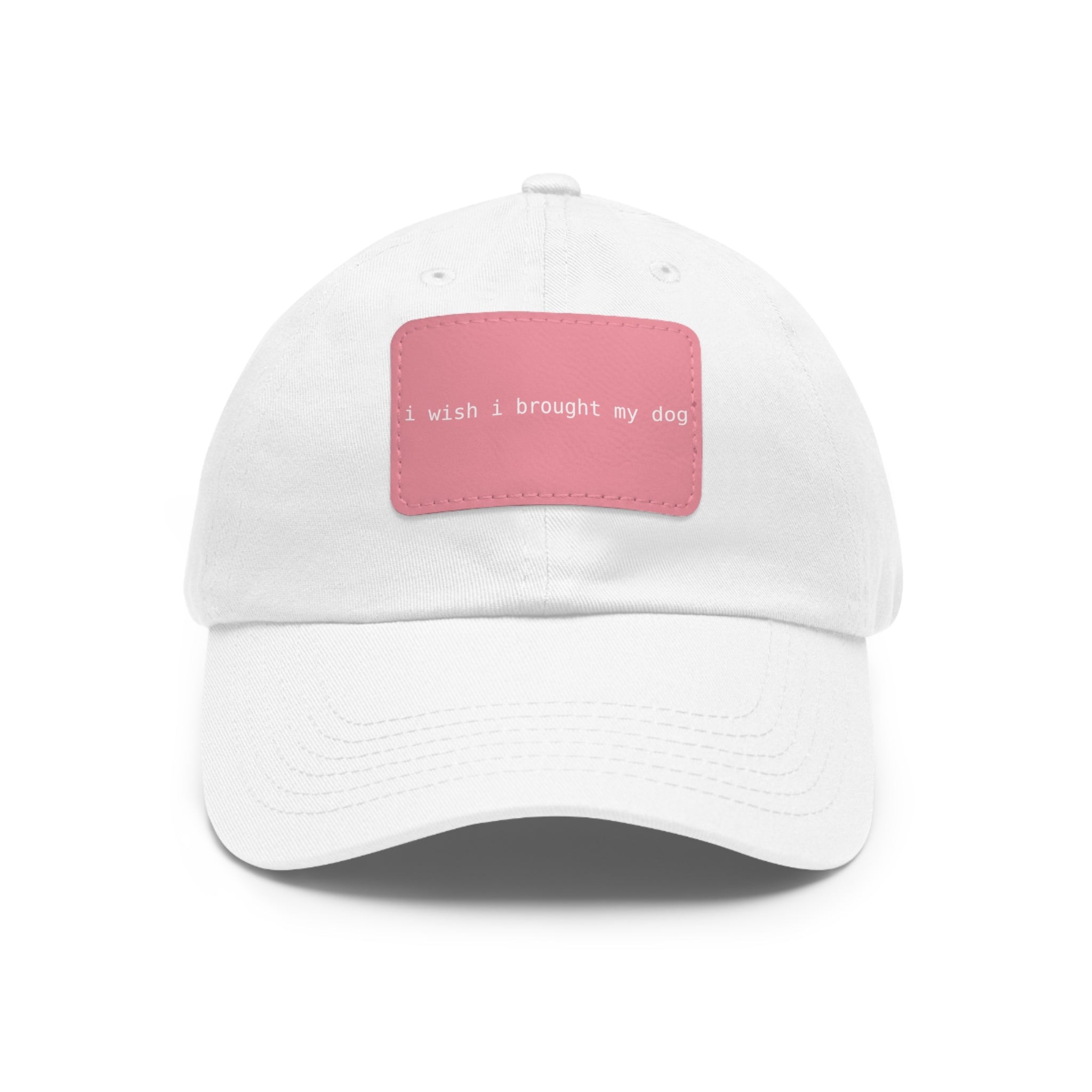 I Wish I Brought My Dog Hat with Patch (Rectangle) -- Funny Hat for Dog Lovers