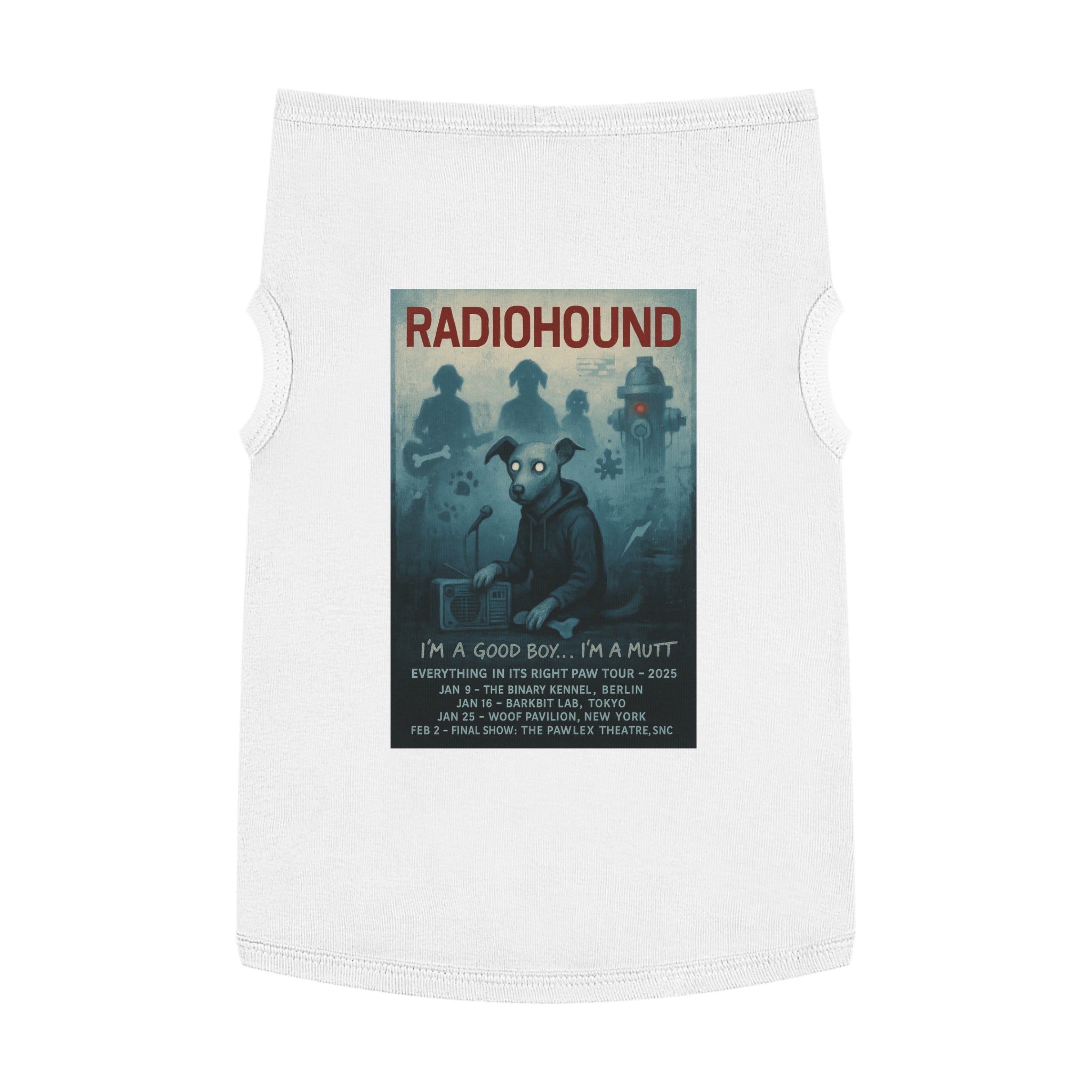 Radiohound Pet Tank Top-- Funny Parody Shirt for Dog Lovers