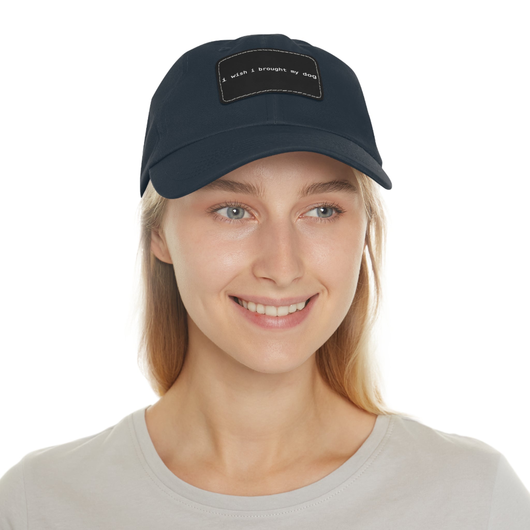 I Wish I Brought My Dog Hat with Patch (Rectangle) -- Funny Hat for Dog Lovers