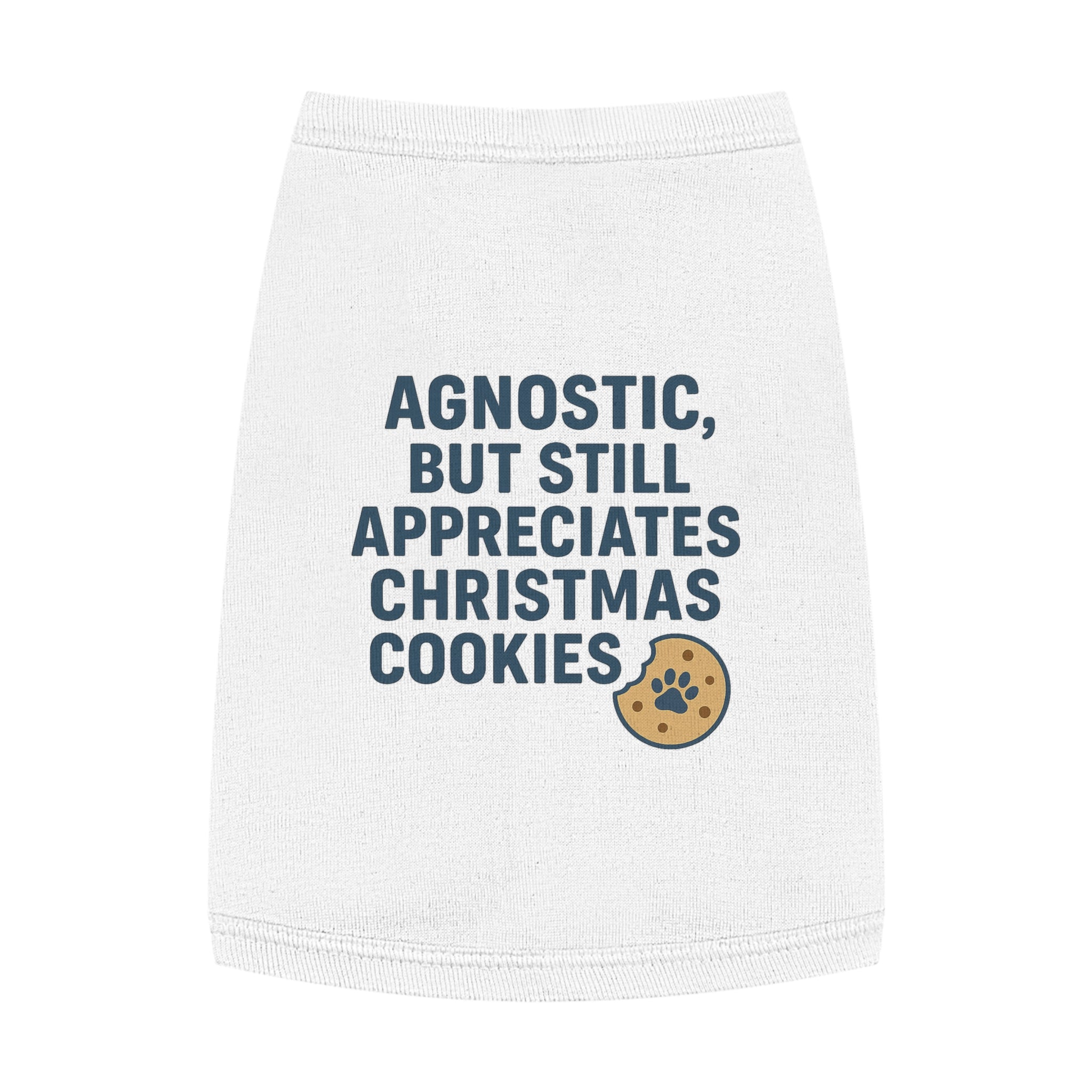 Agnostic, But Still Appreciates Christmas Cookies Dog Tank Top -- Funny Christmas Apparel for Dogs