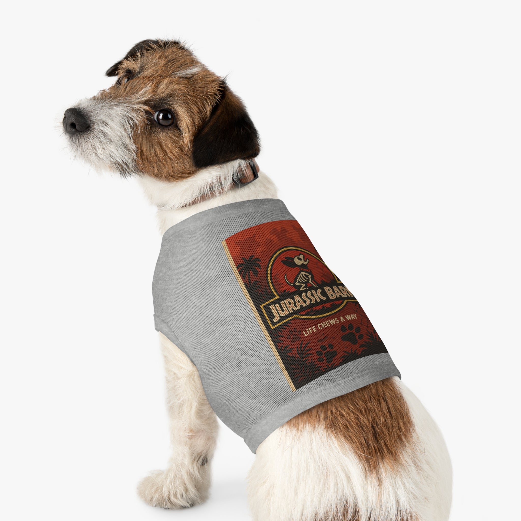 Jurassic Bark Pet Tank Top-- Funny "Jurassic Park" Parody Shirt for Dog Lovers