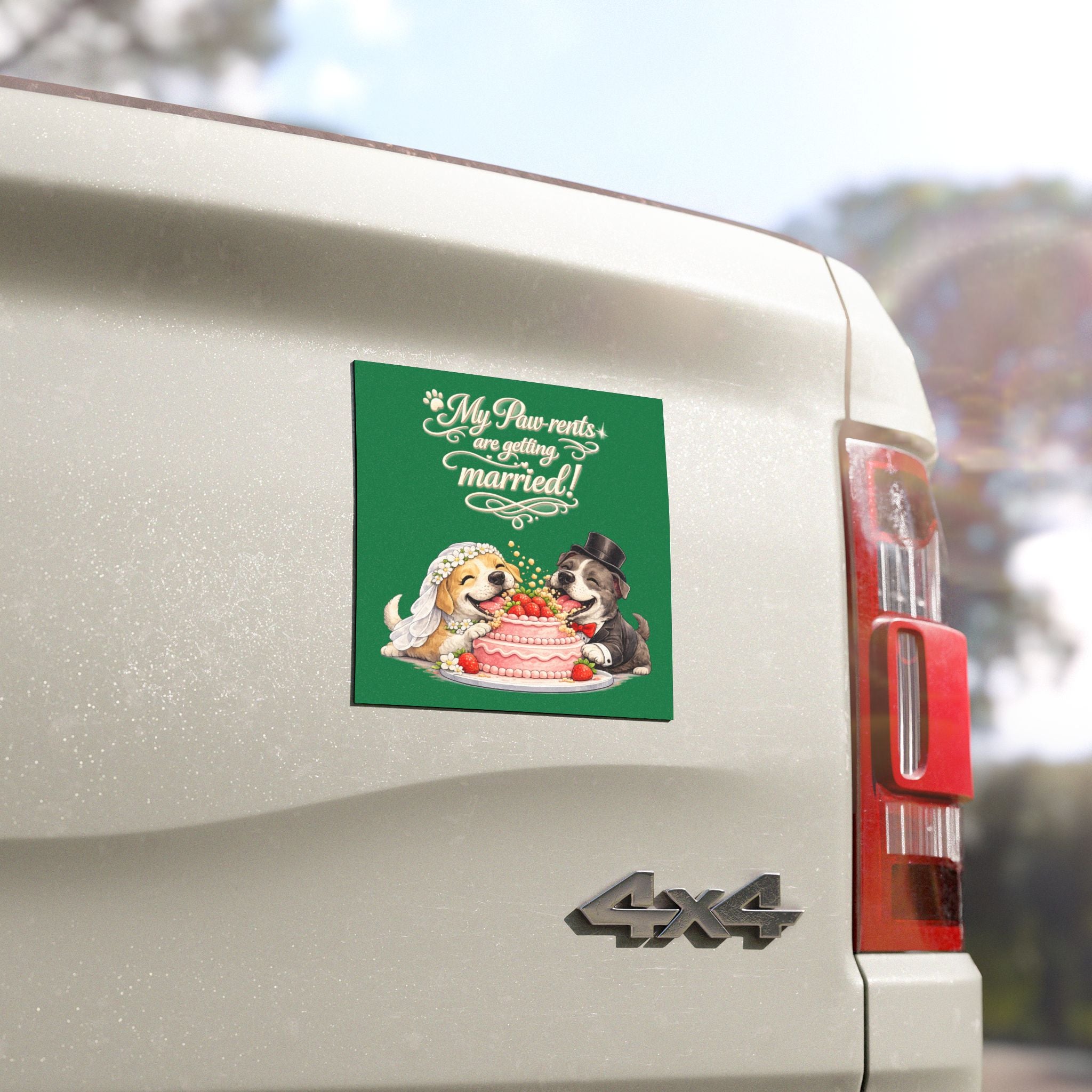 My Paw-rents Are Getting Married! Pit bull Wedding Car Magnet