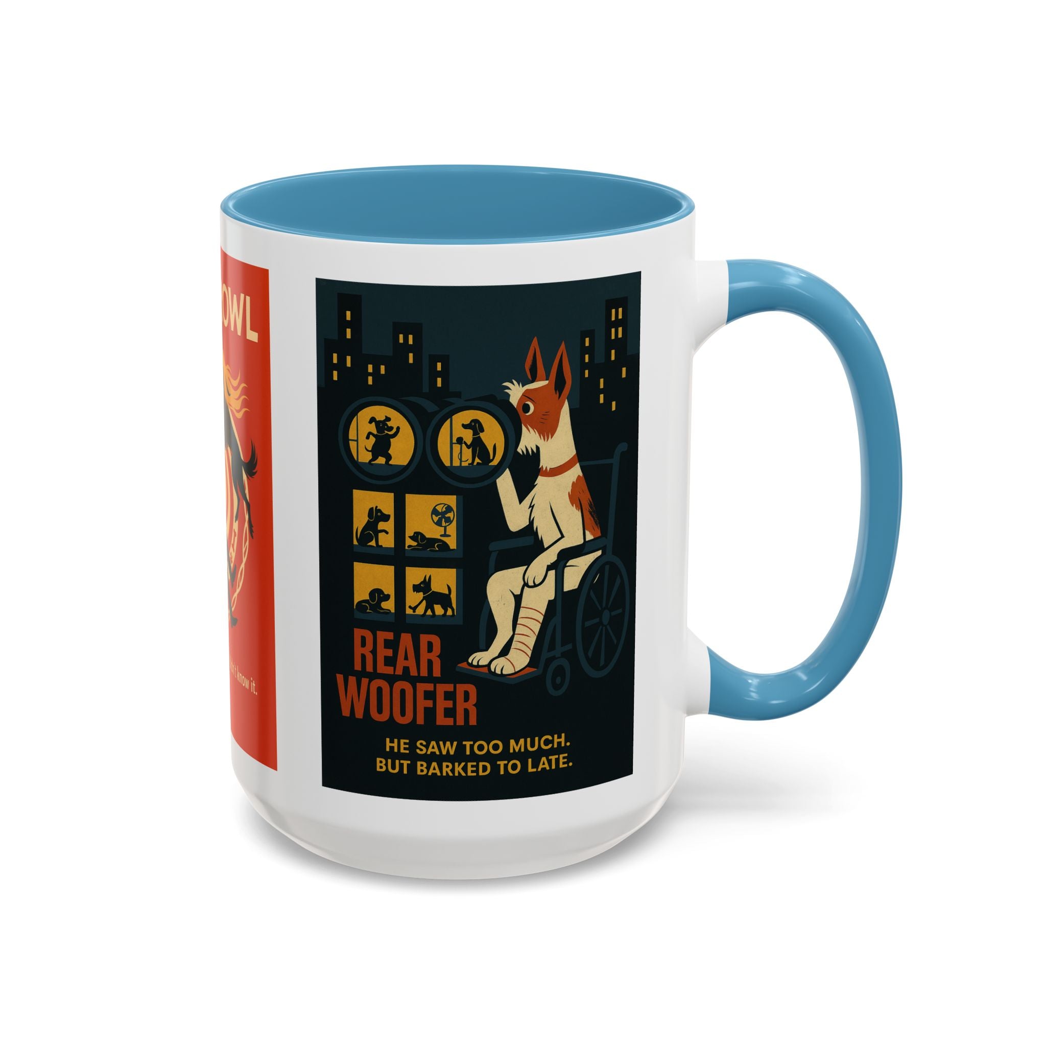 Alfred Hitchock Dog Parody Mug – Funny Gift for Classic Movie Lovers