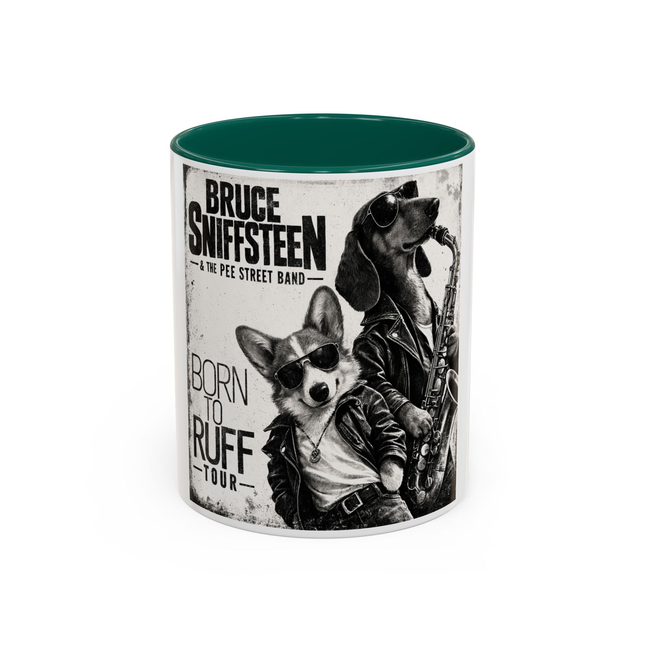 Bruce Sniffsteen & the Pee Street Band Coffee Mug -- Funny Bruce Springsteen 2026 Tour Mug Parody