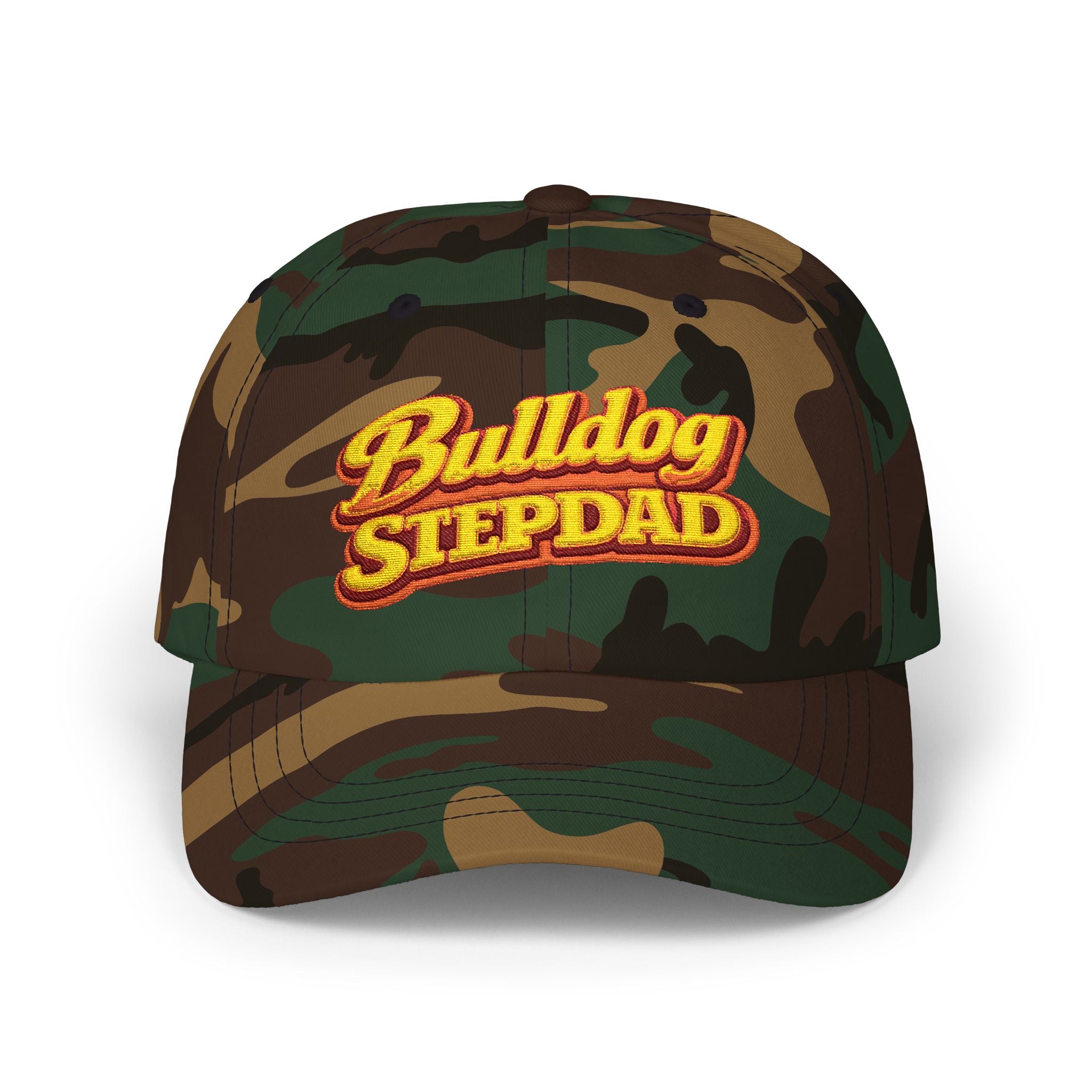 Bulldog Stepdad Dad Cap — Embroidered Baseball Hat for Dog Lovers