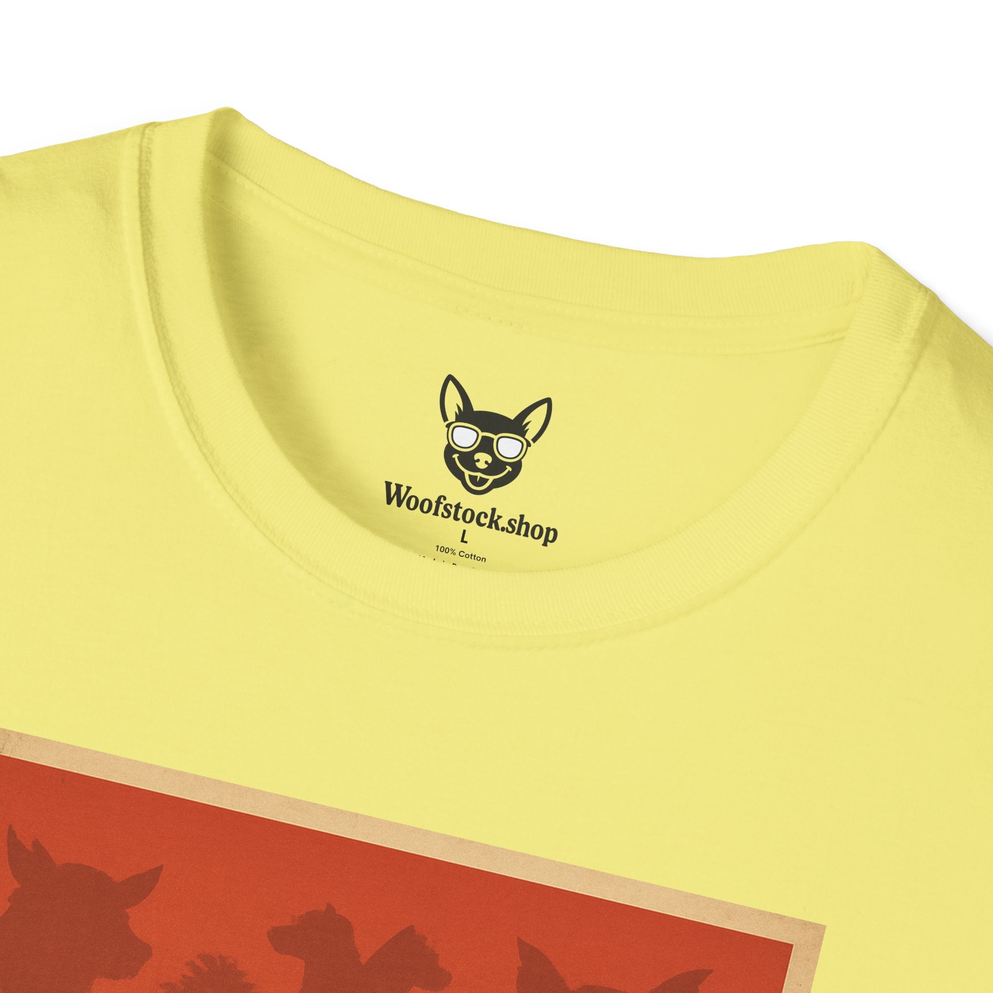 Jurassic Park Movie Poster Dog Parody Unisex Softstyle T-Shirt -- Funny Dog Movie Tee for Film and Dog Lovers