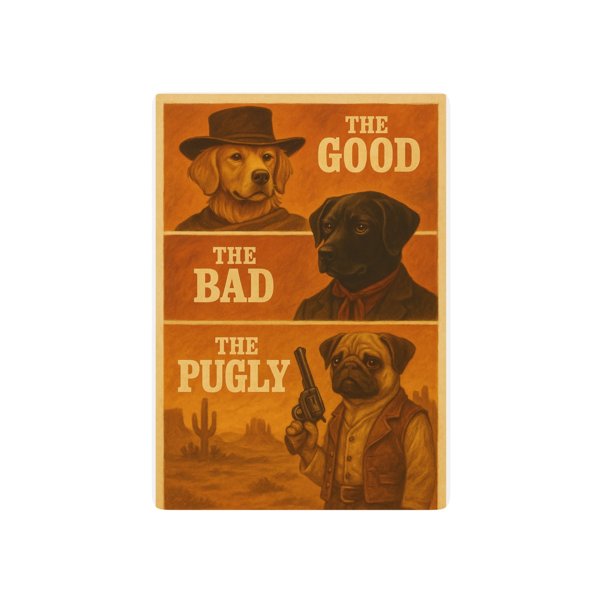 The Good, The Bad, and The Pugly Playing Cards | Funny Gift for Dog Lovers and Movie Fans
