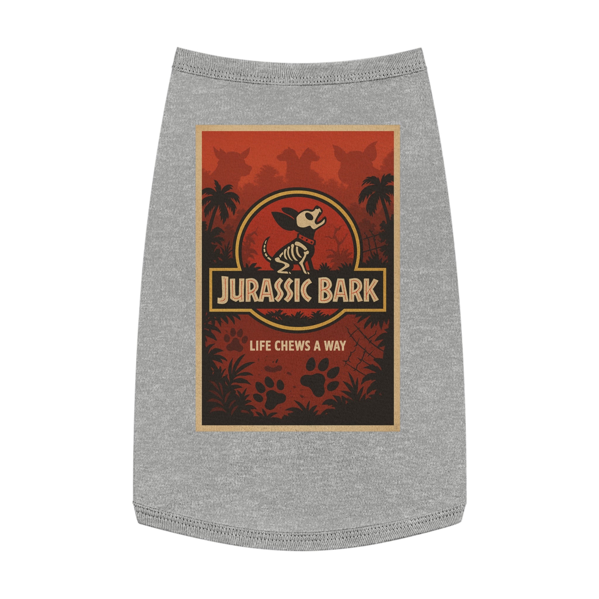 Jurassic Bark Pet Tank Top-- Funny "Jurassic Park" Parody Shirt for Dog Lovers