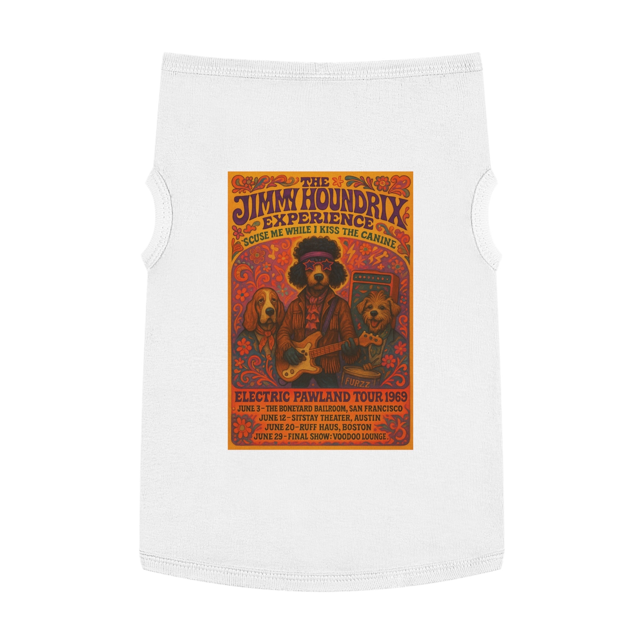Jimi Houndrix Pet Tank -- Funny Fleetwood Mac Parody Shirt for Dog Lovers