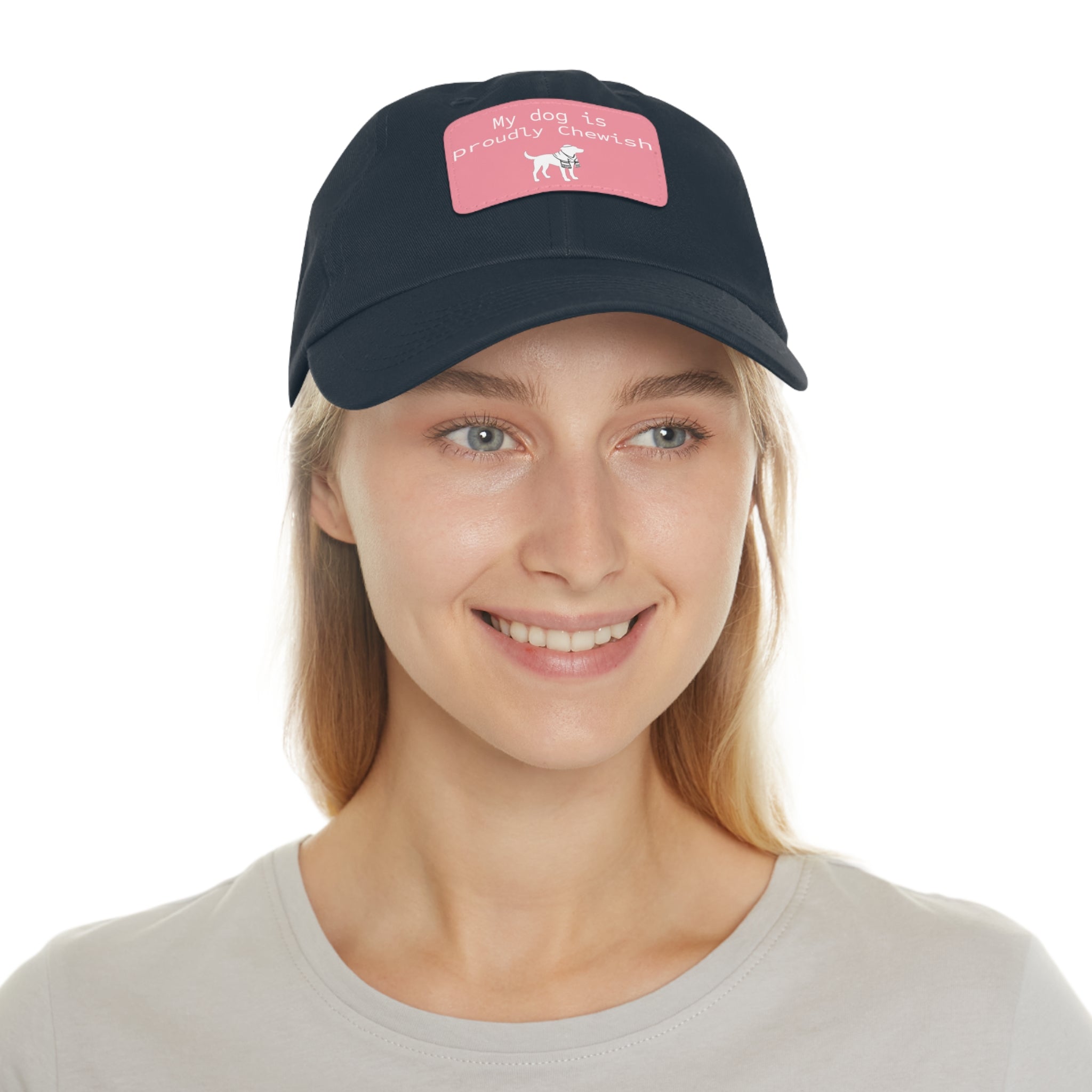 My Dog is Proudly Chewish Hat with patch -- Funny Hat for Dog Lovers