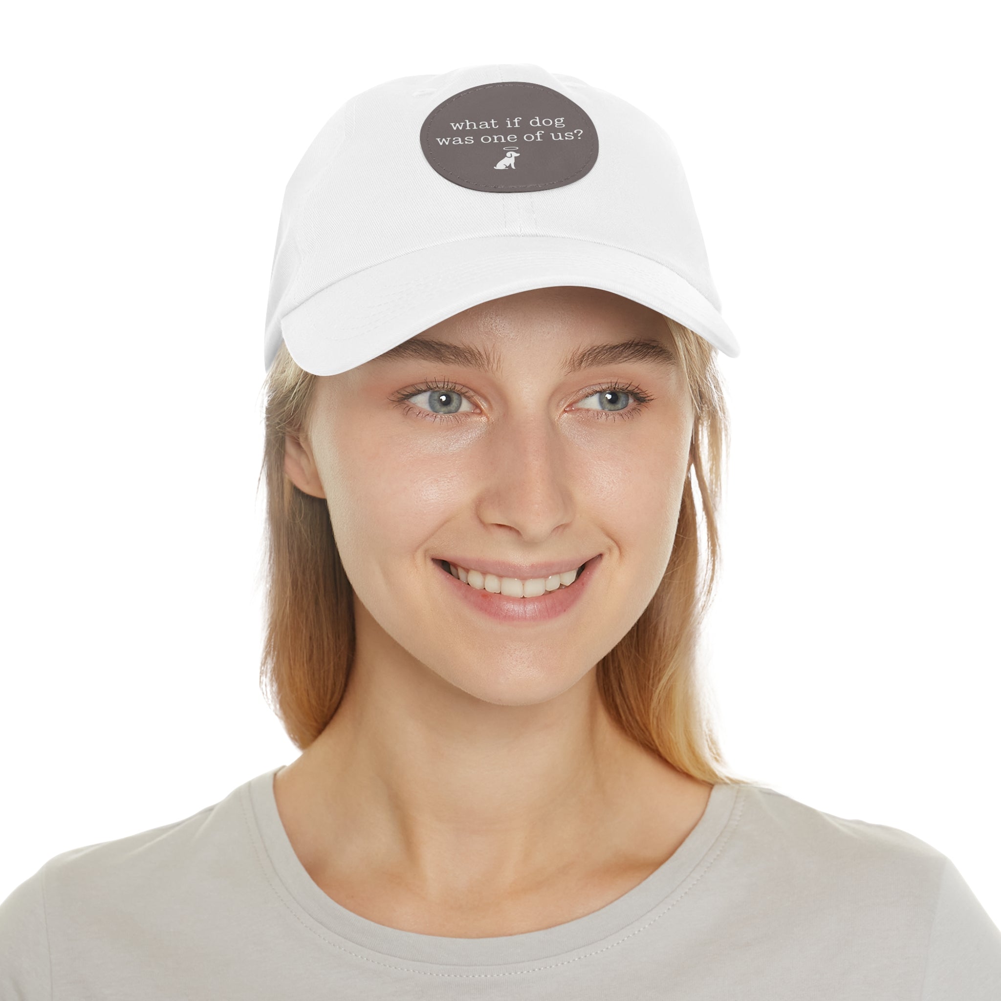 What If Dog Was One Of Us? Dad Hat with Leather Patch (Round)