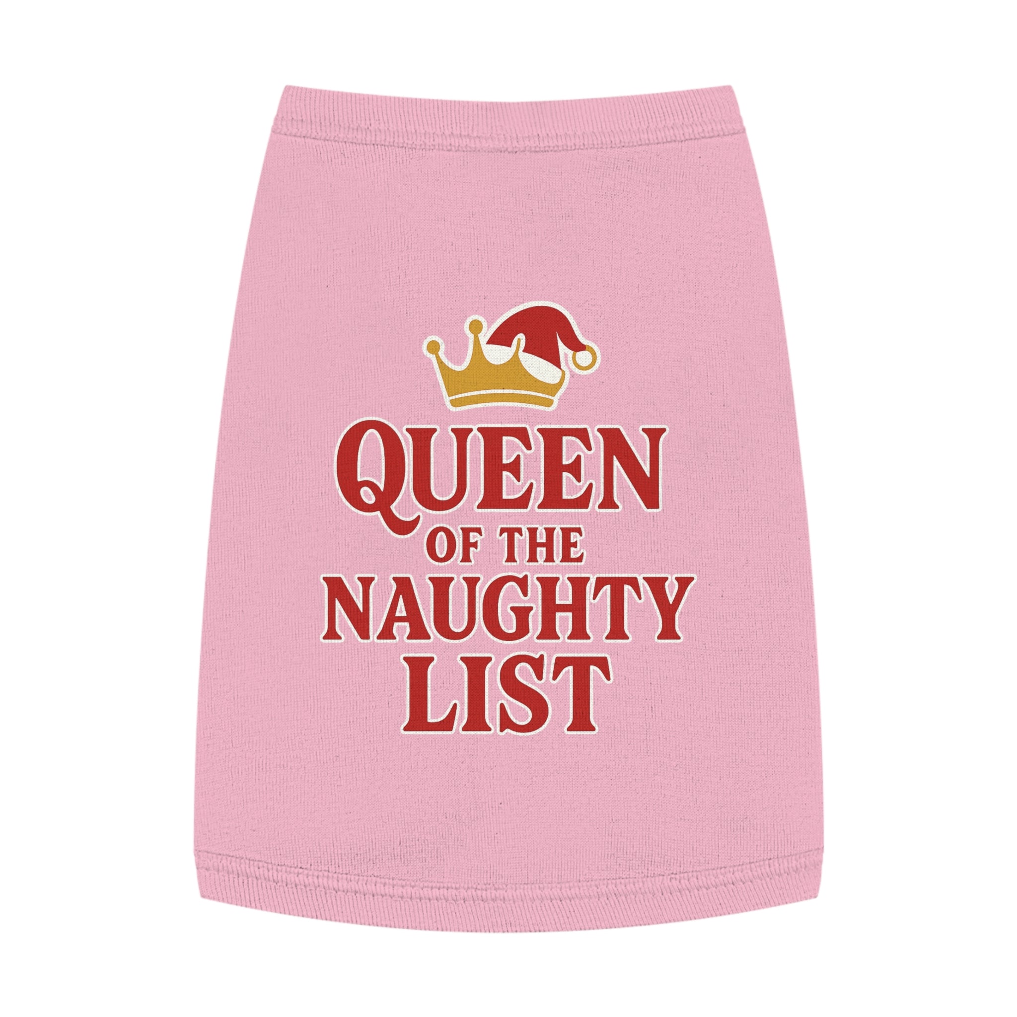 Queen of the Naughty List Dog Tank Top -- Funny Christmas Apparel for Dogs