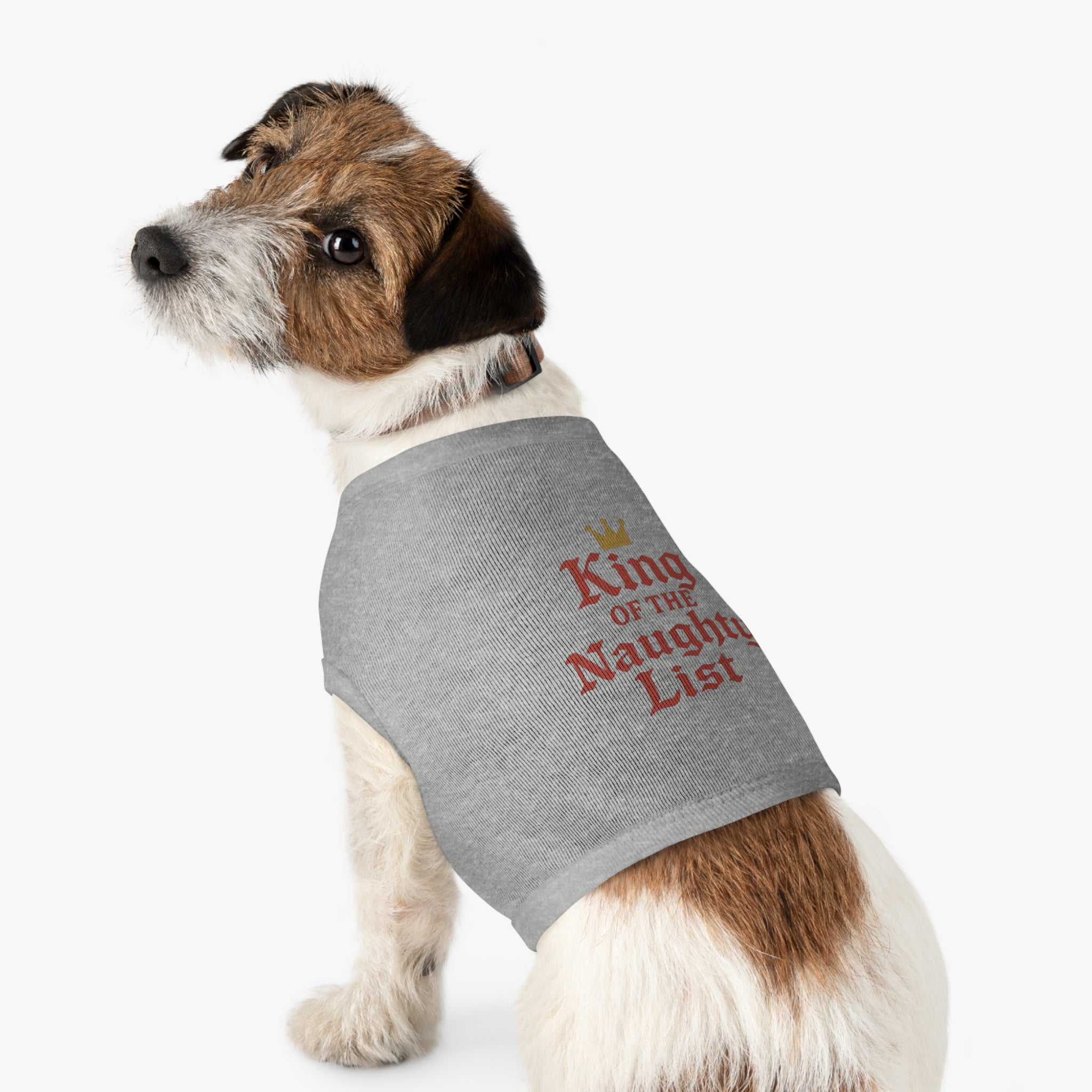King of the Naughty List Dog Tank Top -- Funny Christmas Apparel for Dogs