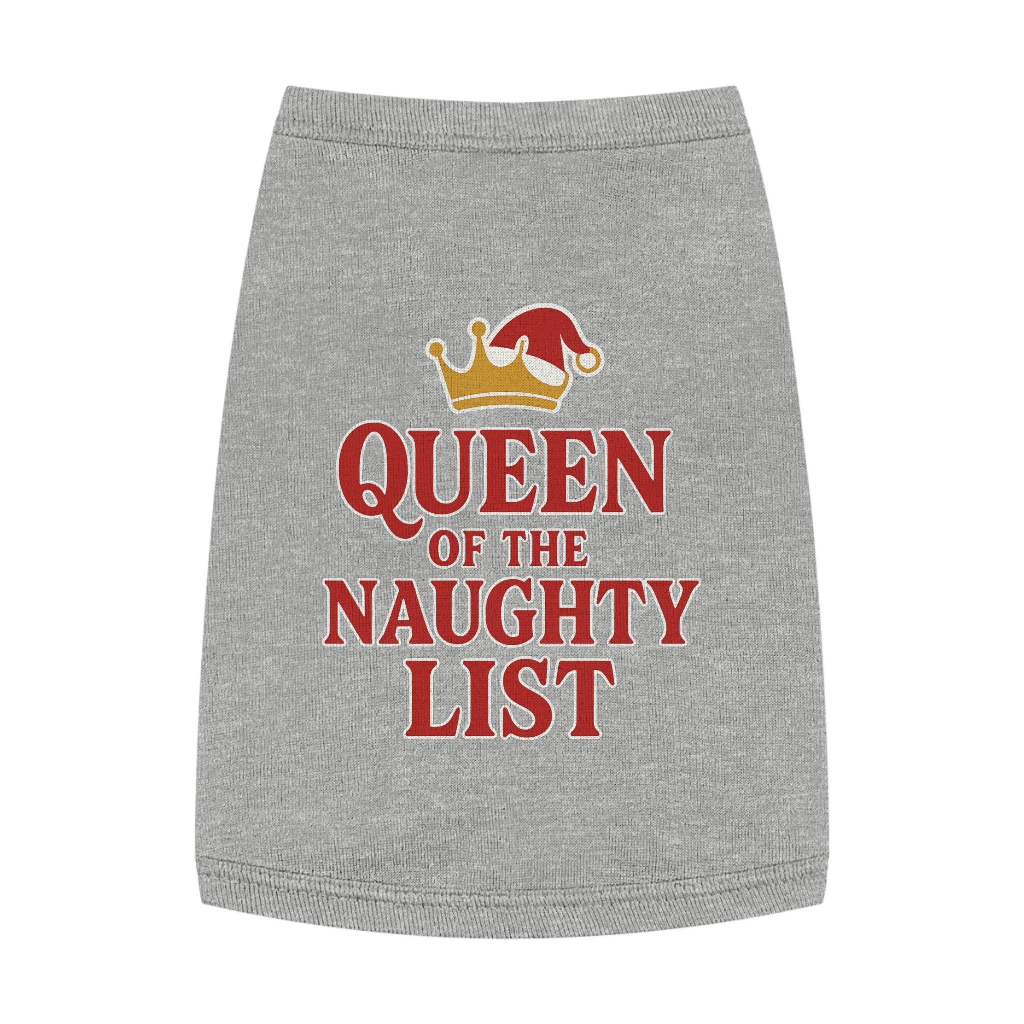 Queen of the Naughty List Dog Tank Top -- Funny Christmas Apparel for Dogs