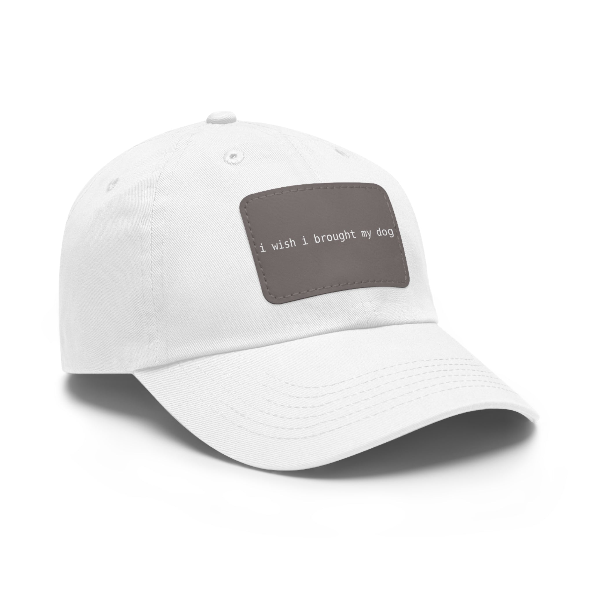 I Wish I Brought My Dog Hat with Patch (Rectangle) -- Funny Hat for Dog Lovers