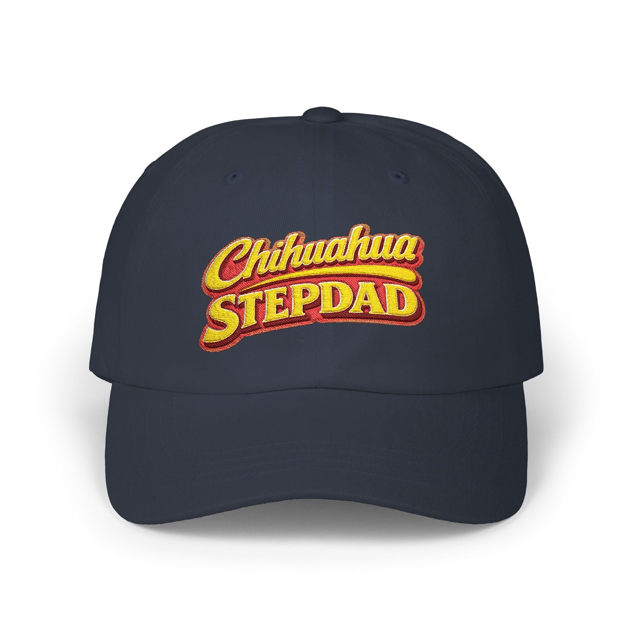 Chihuahua Dachshund Stepdad Dad Cap — Embroidered White Baseball Hat for Dog Lovers
