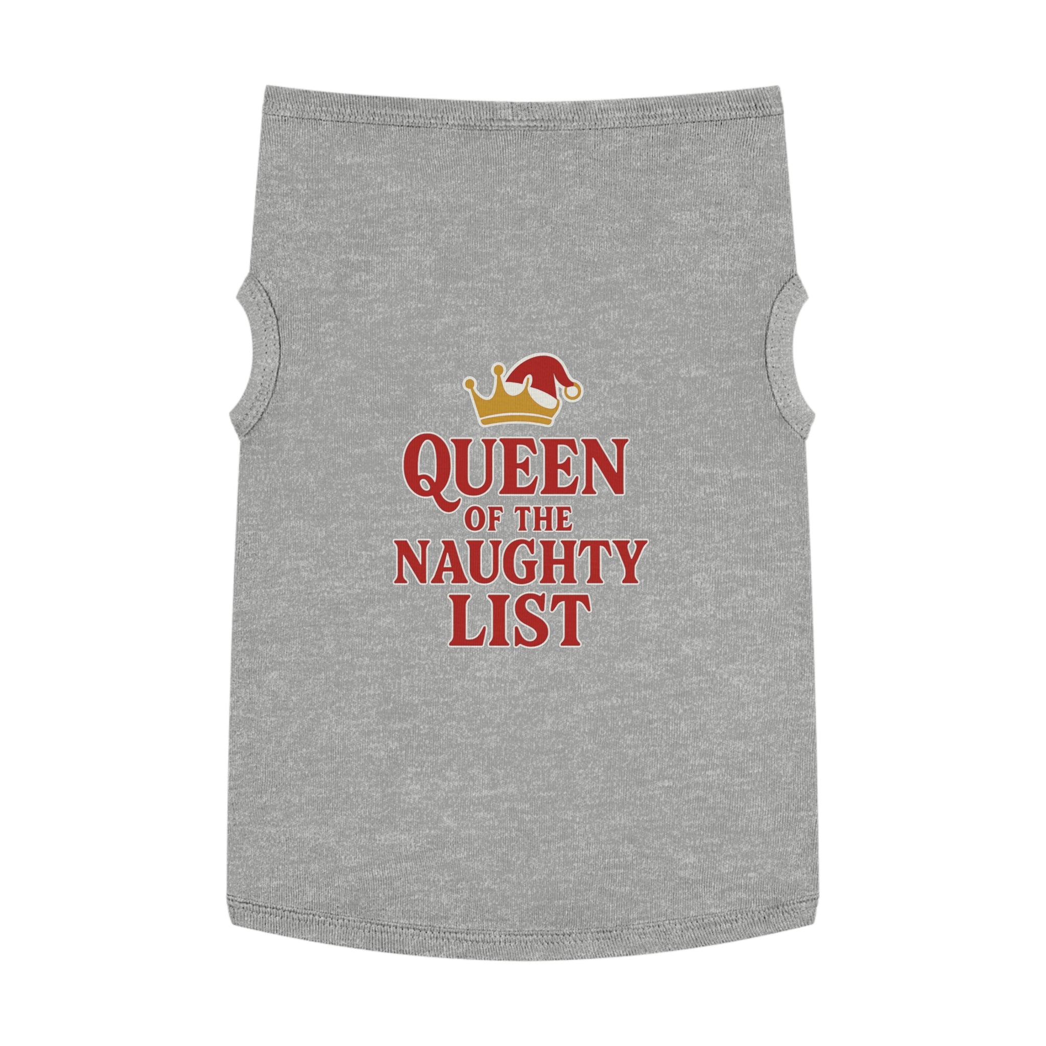 Queen of the Naughty List Dog Tank Top -- Funny Christmas Apparel for Dogs
