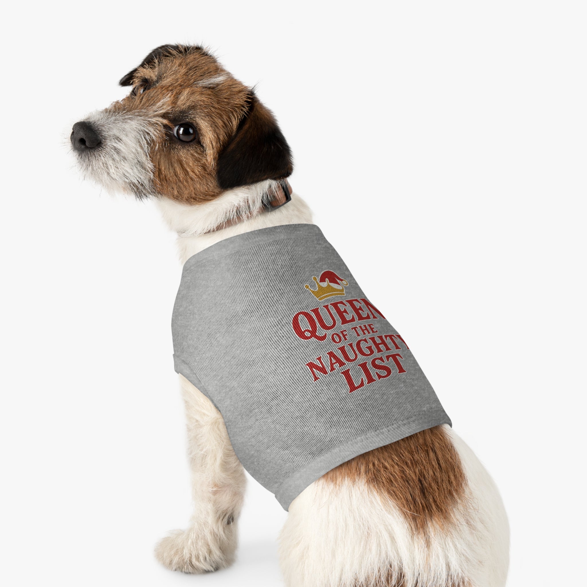 Queen of the Naughty List Dog Tank Top -- Funny Christmas Apparel for Dogs
