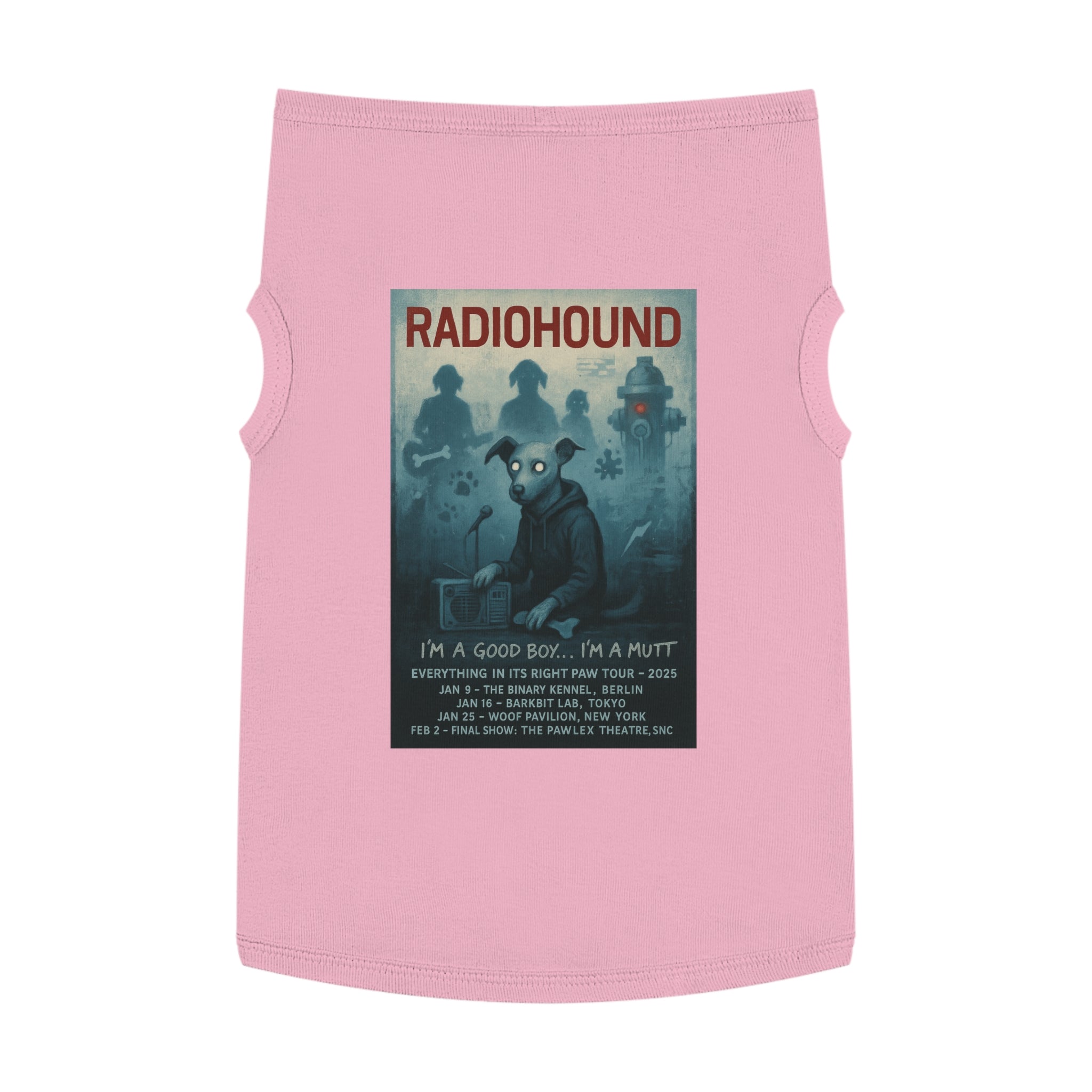 Radiohound Pet Tank Top-- Funny Parody Shirt for Dog Lovers