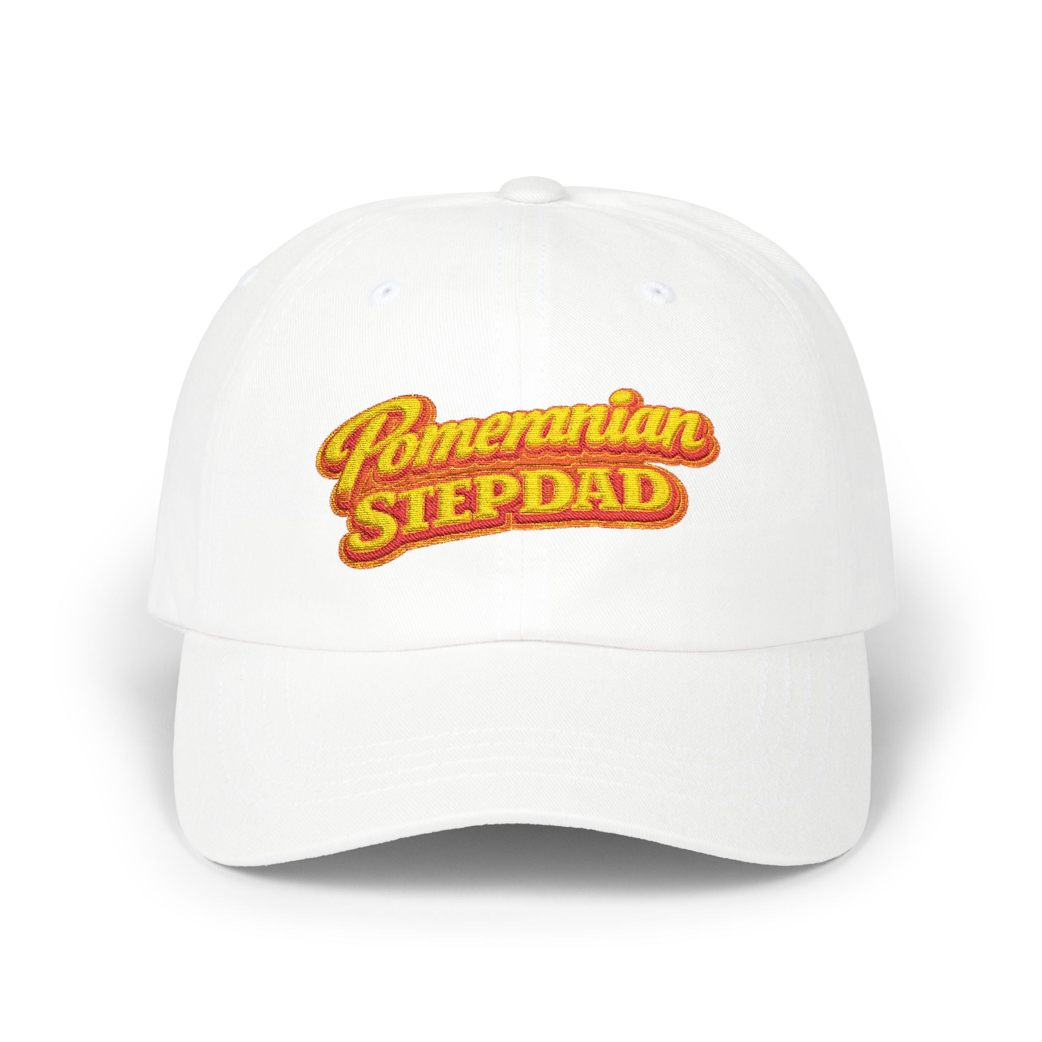 Pomeranian Stepdad Dad Cap — Embroidered Baseball Hat for Dog Lovers