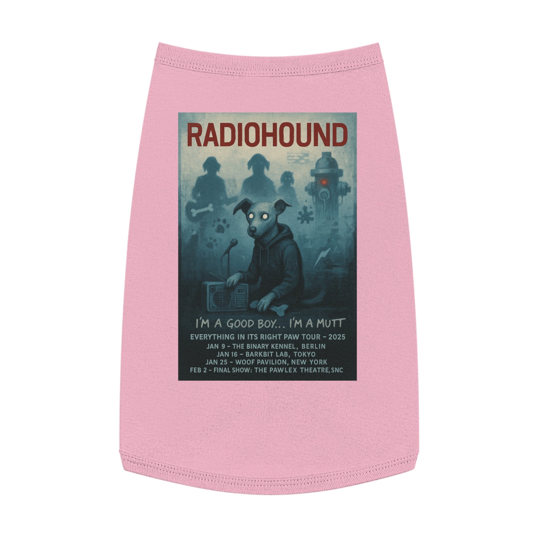 Radiohound Pet Tank Top-- Funny Parody Shirt for Dog Lovers