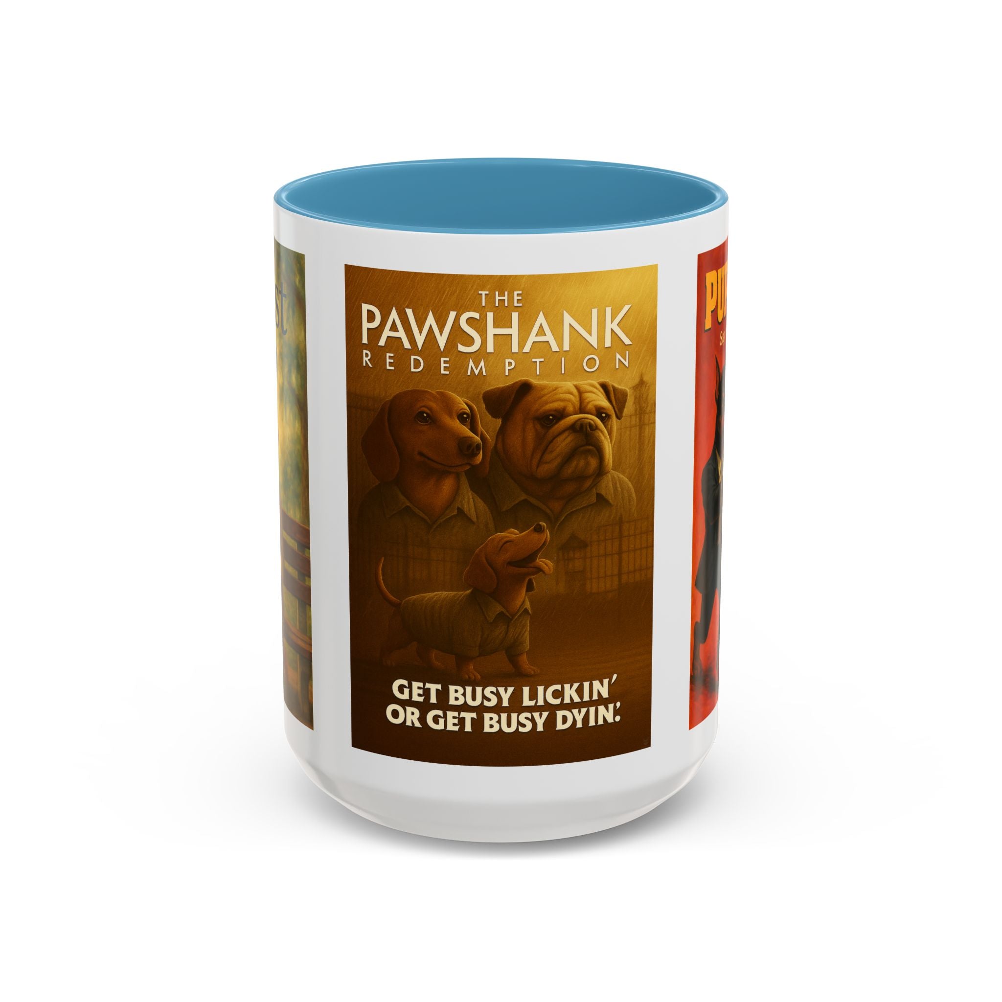90s Movie Classics Dog Parody Mug – Funny Gift for Forrest Gump, Shawshank Redemption, and Pulp Fiction Fans
