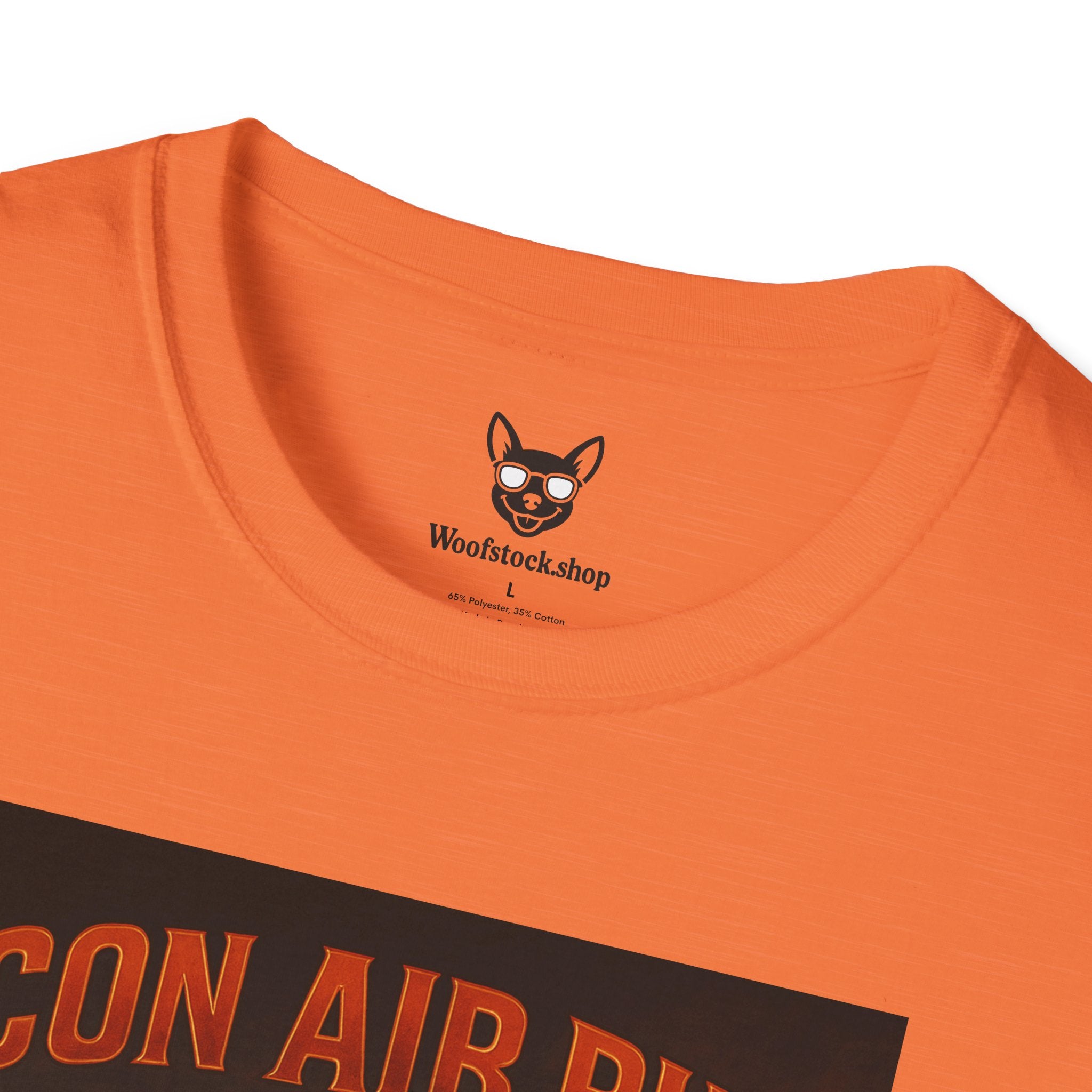 Con Air Movie Poster Dog Parody Unisex Softstyle T-Shirt – Funny Action Movie Tee for Film and Dog Lovers