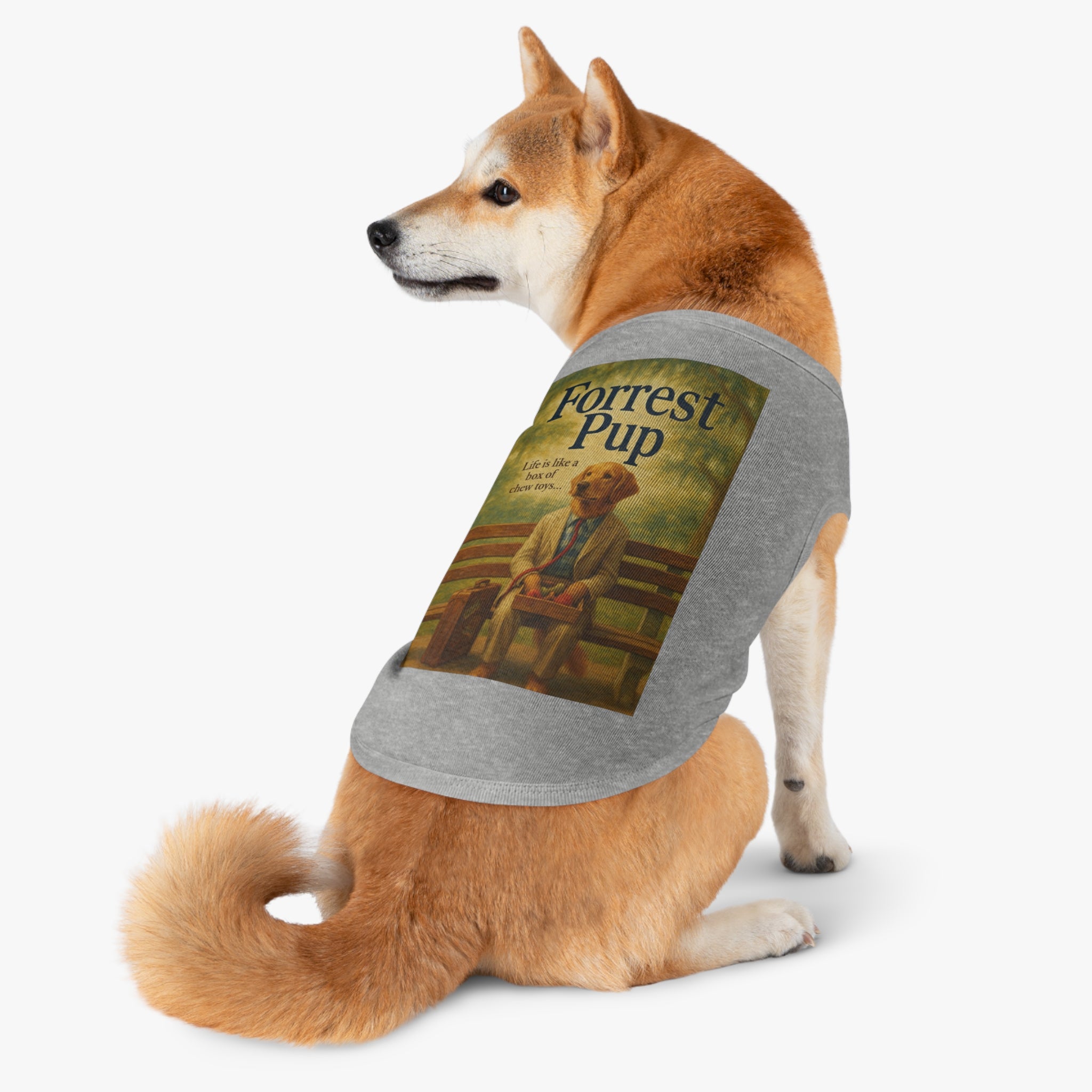 Forrest Pup Pet Tank Top-- Funny Parody Shirt for Dog Lovers