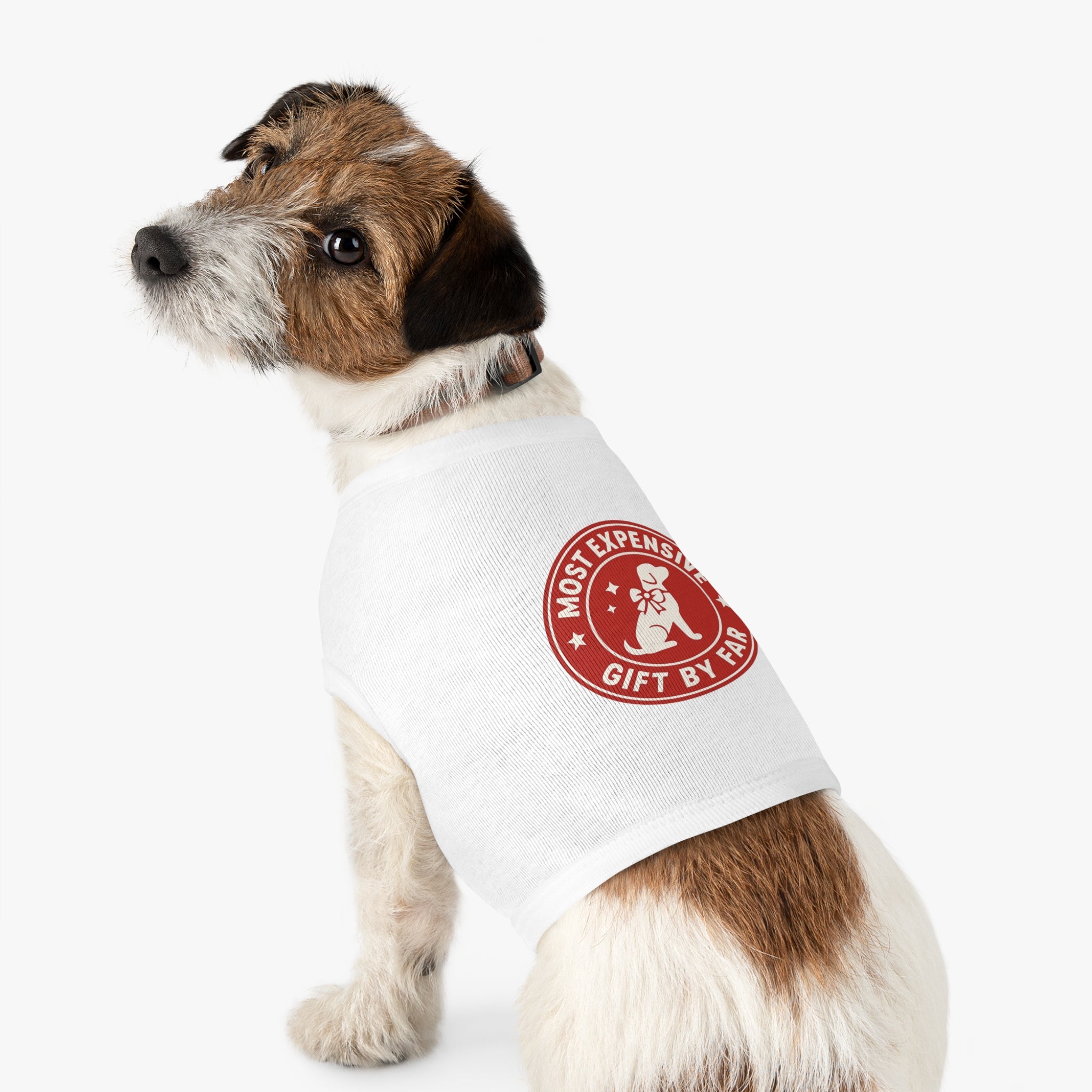 Most Expensive Gift by Far Dog Tank Top -- Funny Christmas Apparel for Dogs
