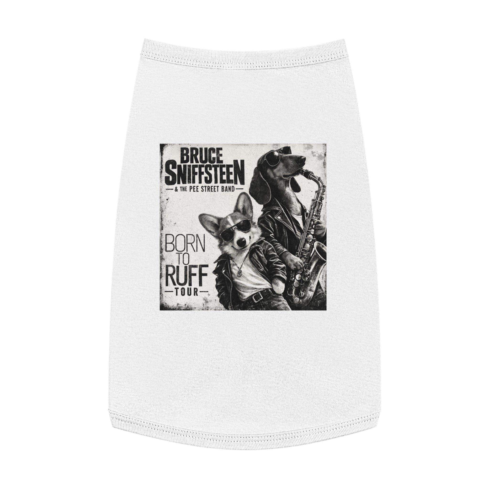 Bruce Sniffsteen Pet Tank Top -- Funny Bruce Springsteen 2026 Tour Shirt Parody