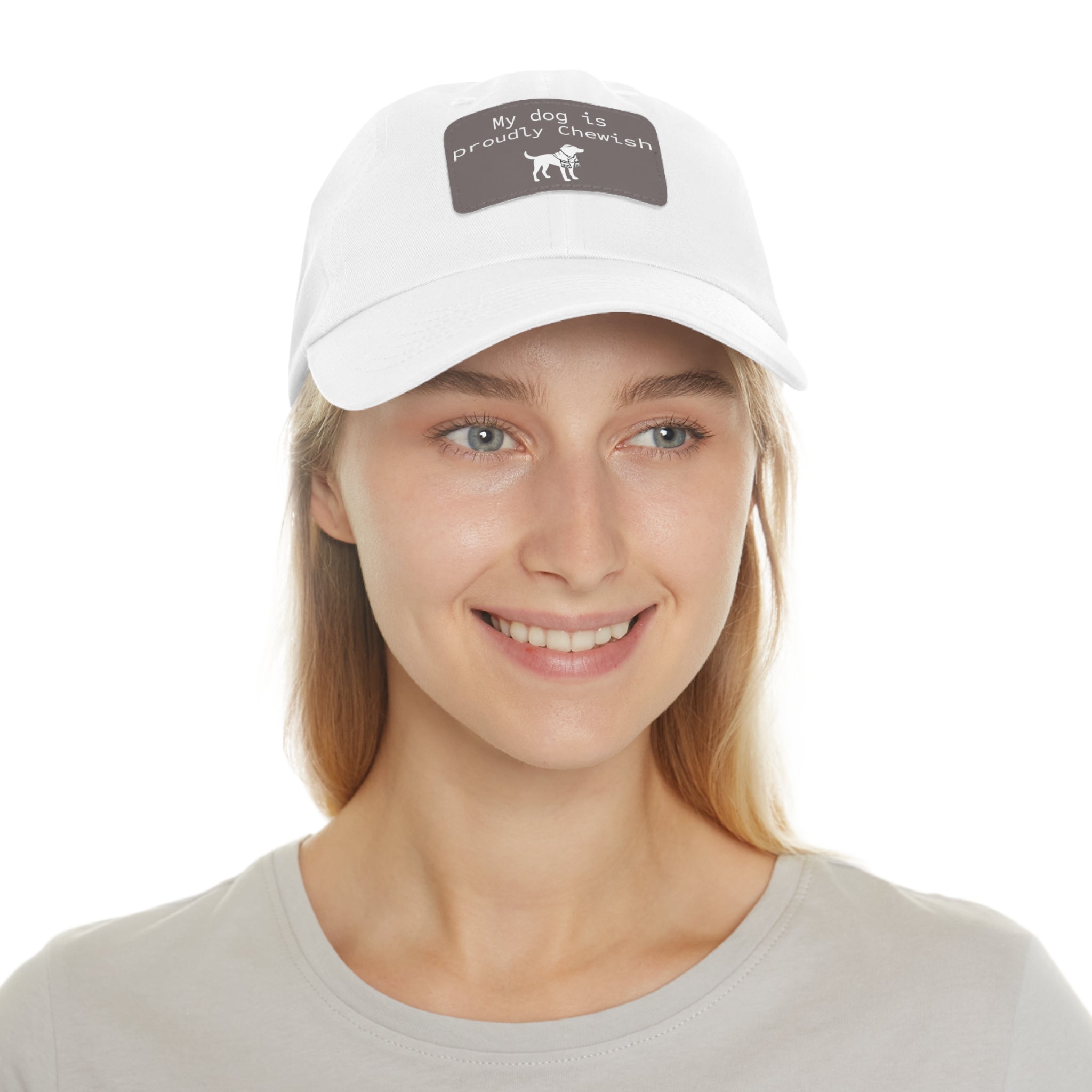 My Dog is Proudly Chewish Hat with patch -- Funny Hat for Dog Lovers