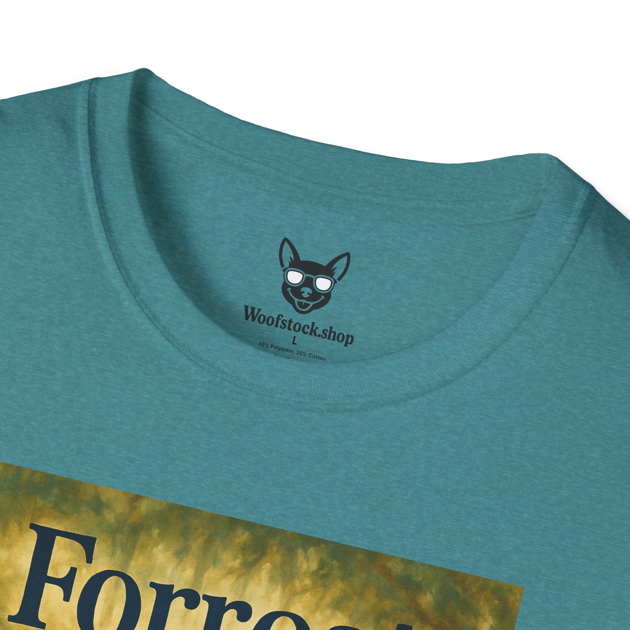 Forrest Gump Movie Poster Dog Parody Unisex Softstyle T-Shirt -- Funny Dog Movie Tee for Film and Dog Lovers