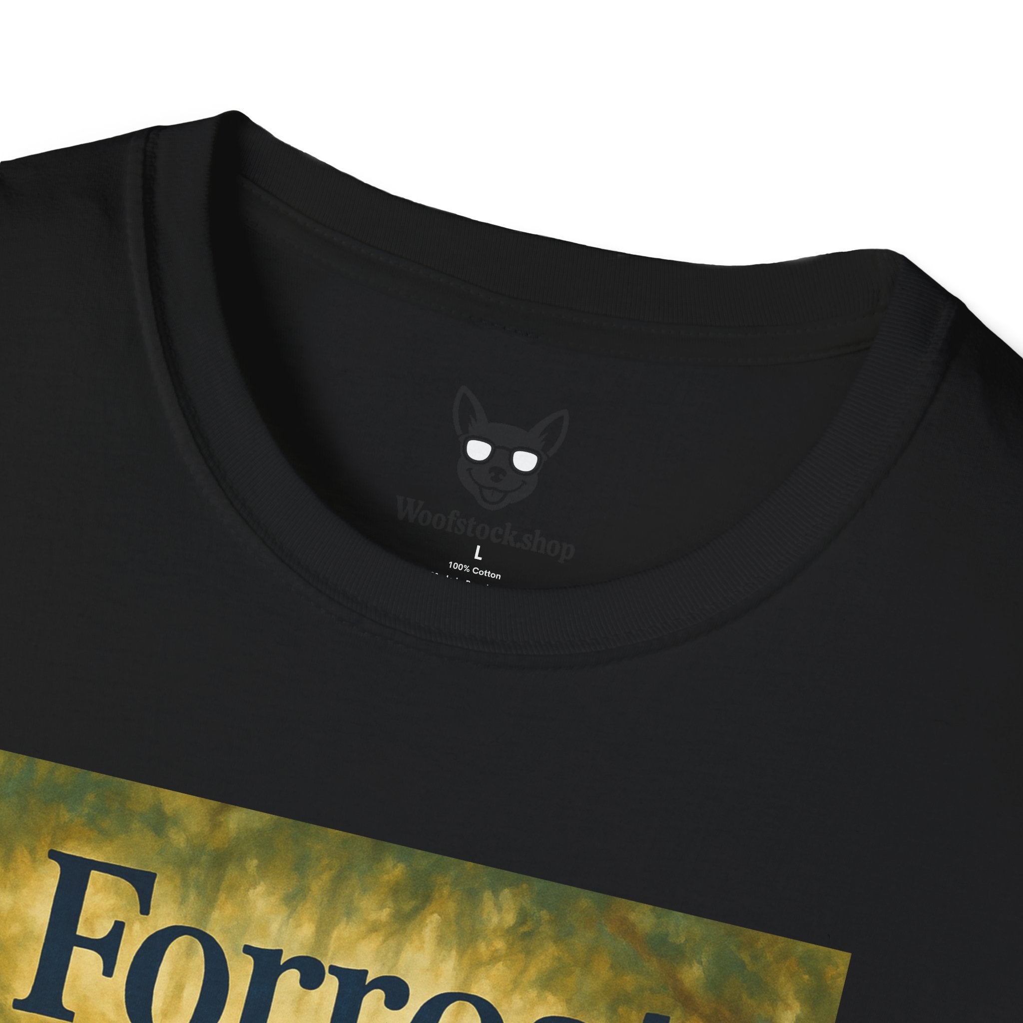 Forrest Gump Movie Poster Dog Parody Unisex Softstyle T-Shirt -- Funny Dog Movie Tee for Film and Dog Lovers