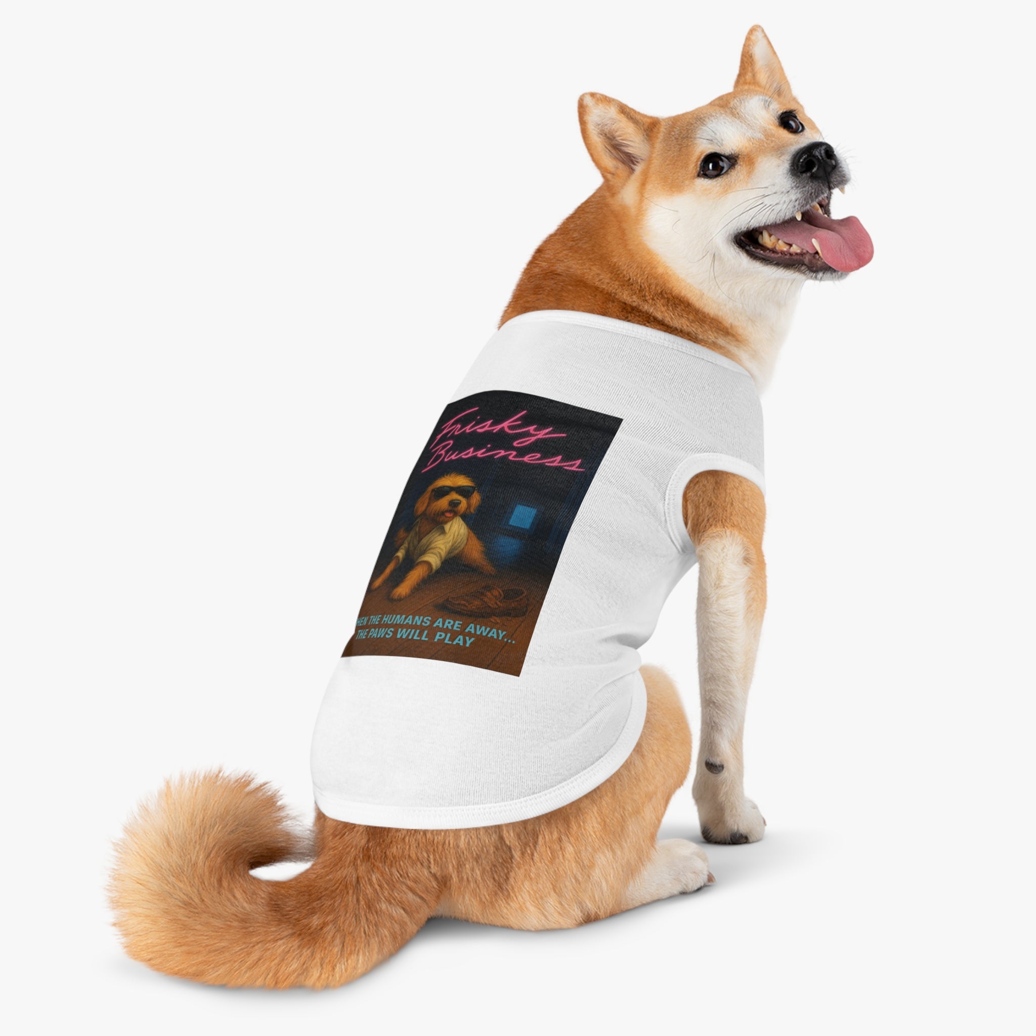 Frisky Business Pet Tank Top-- Funny Parody Shirt for Dog Lovers