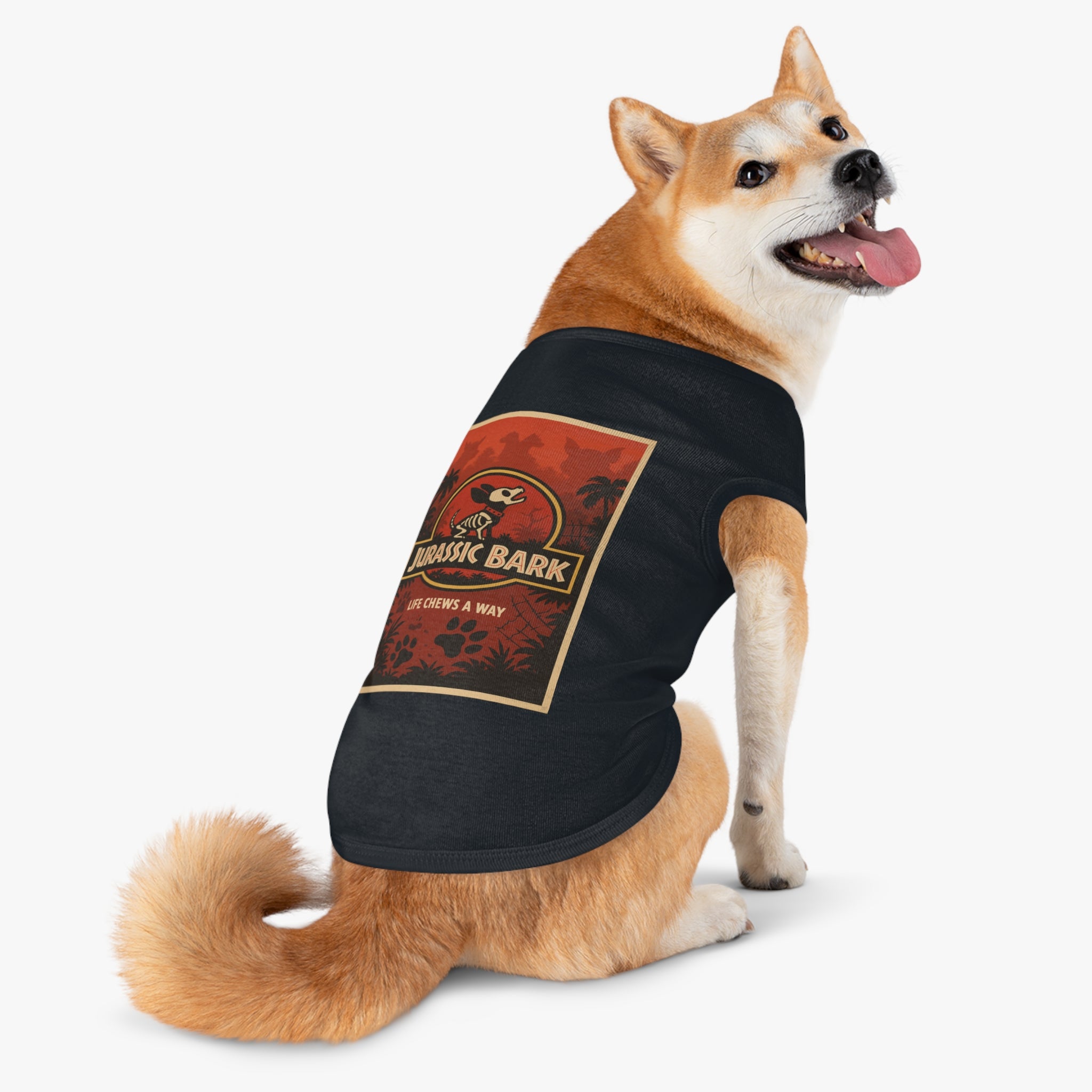 Jurassic Bark Pet Tank Top-- Funny "Jurassic Park" Parody Shirt for Dog Lovers