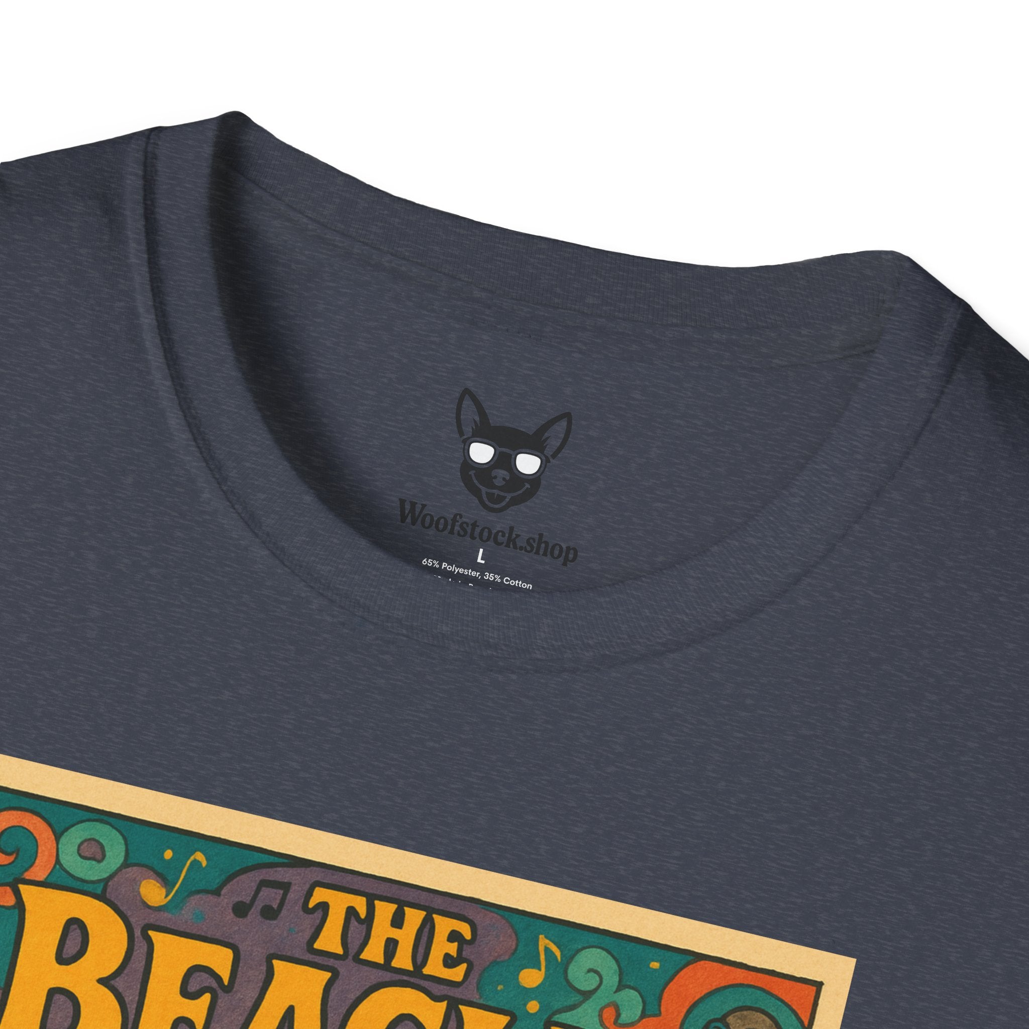 The Beatles Concert Poster Dog Parody Unisex Softstyle T-Shirt -- Funny Dog Concert Tee for Music and Dog Lovers