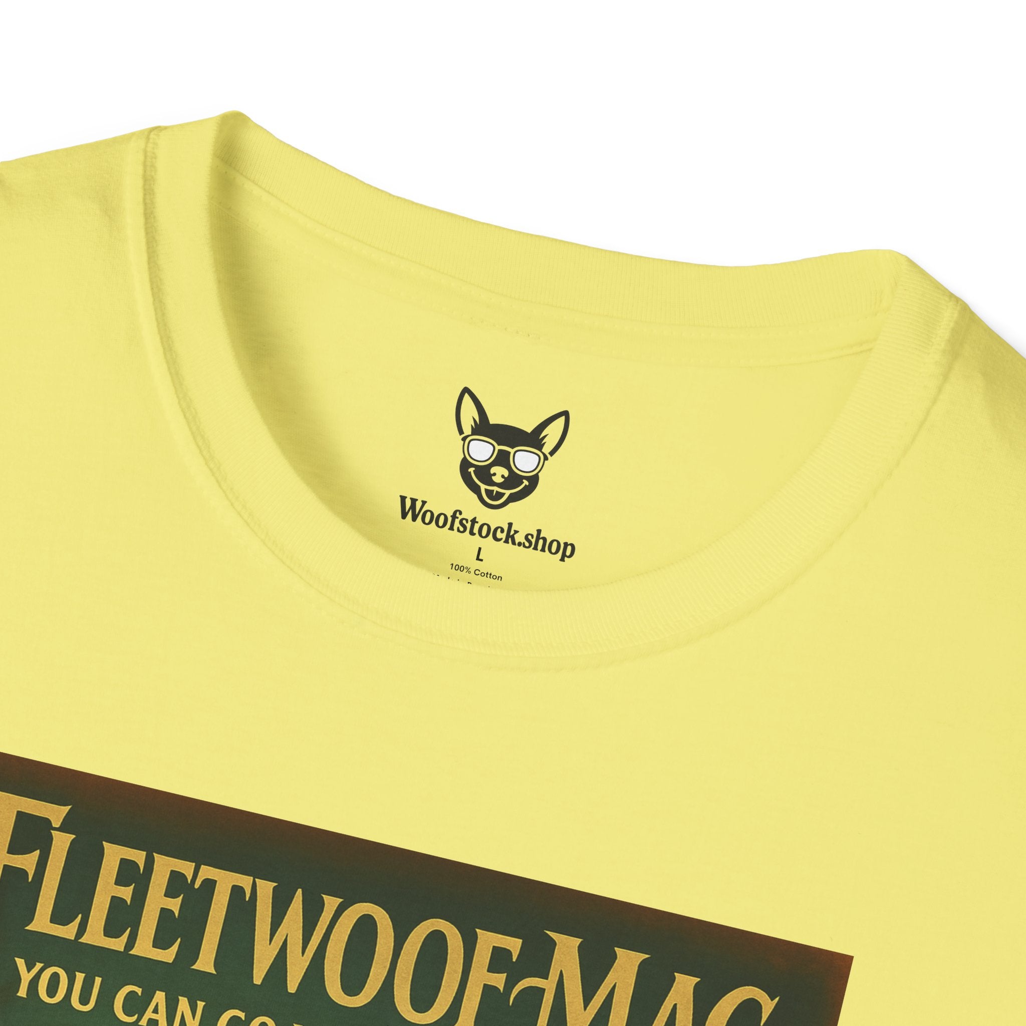 Fleetwood Mac Concert Poster Dog Parody Unisex Softstyle T-Shirt – Funny Tee for Music and Dog Lovers