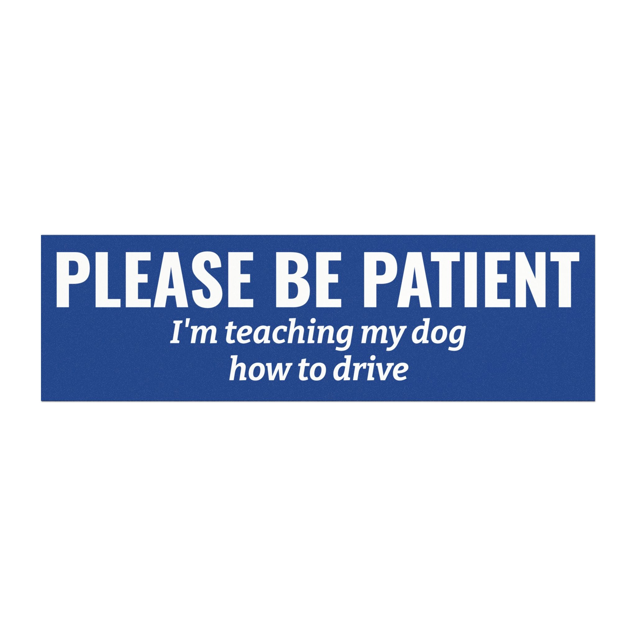 Please Be Patient, I'm Teaching My Dog How to Drive Bumper Magnet